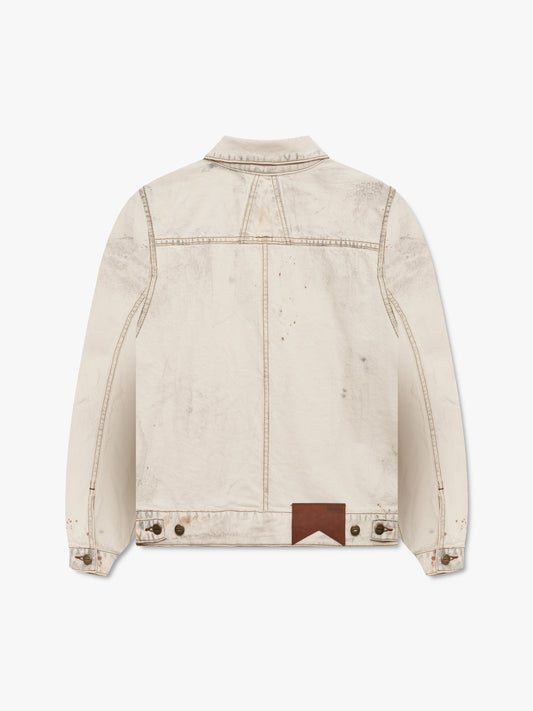 DROP-NECK DENIM TRUCKER JACKET