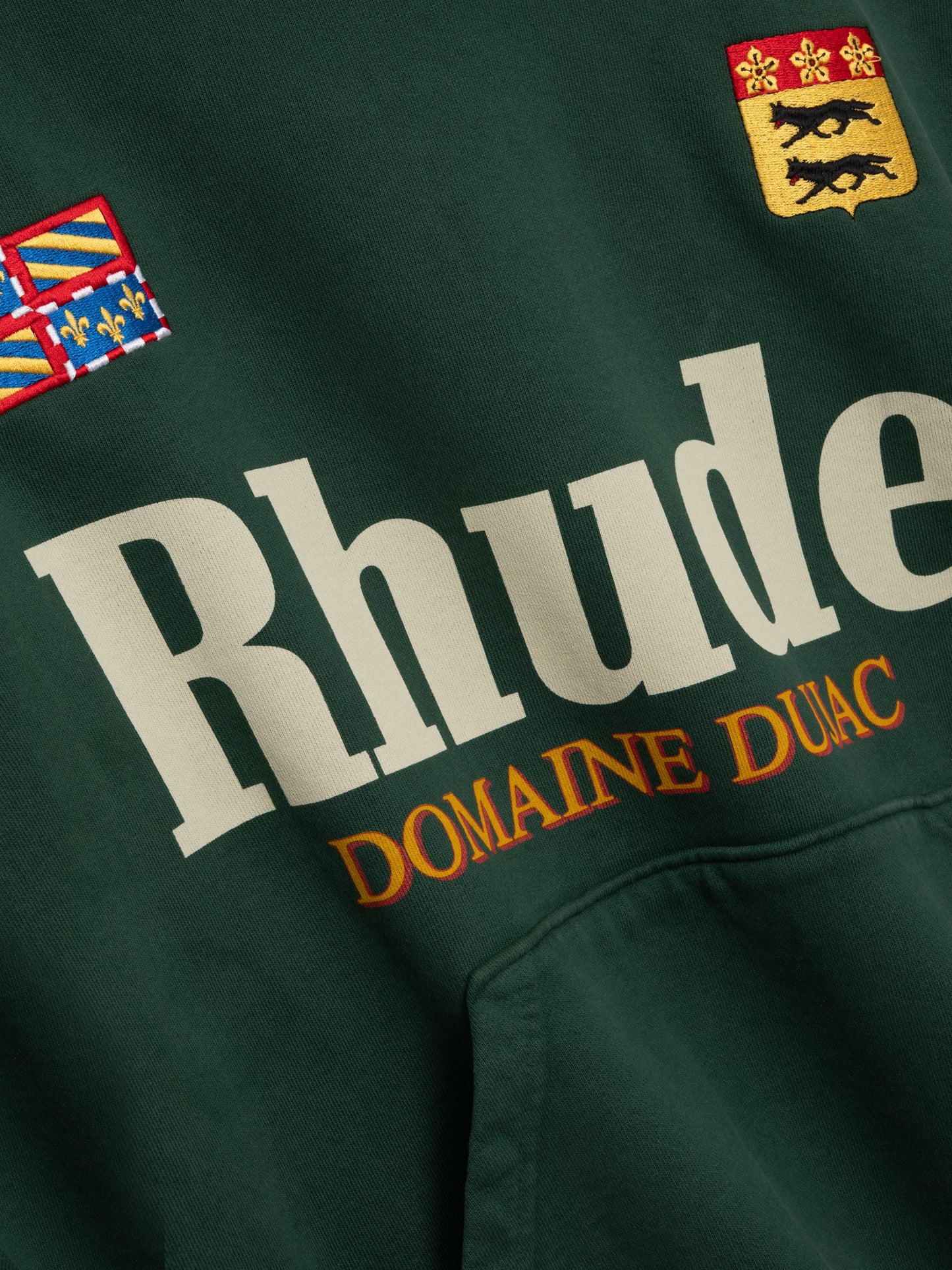 RHUDE x DOMAINE DUJAC HOODIE - GREEN \/ WHITE