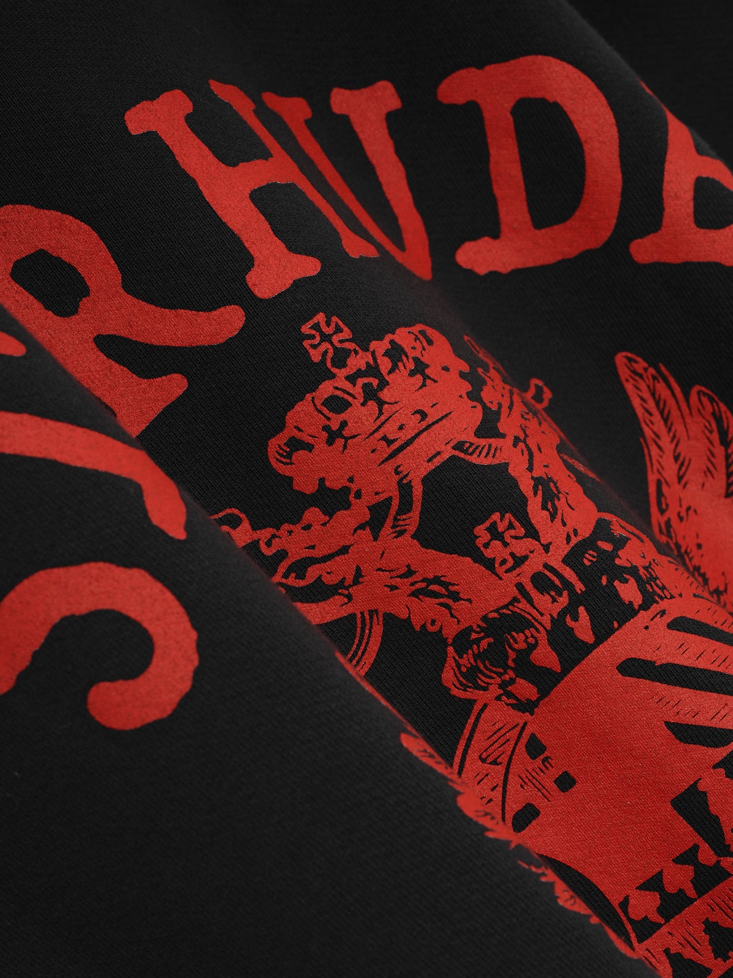ST. RHUDE SEAL ZIP-UP HOODIE - VINTAGE BLACK\/RED