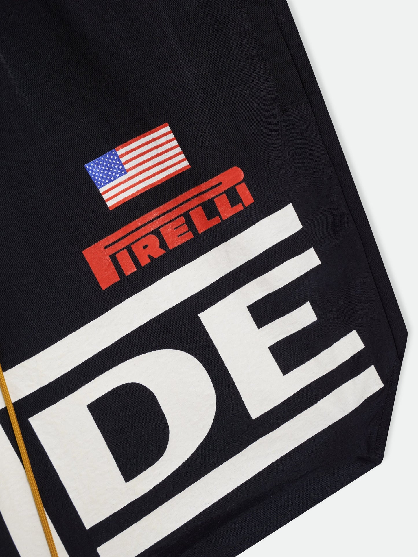 RHUDE CHAMPIONS LOGO SHORTS - BLACK\/WHITE