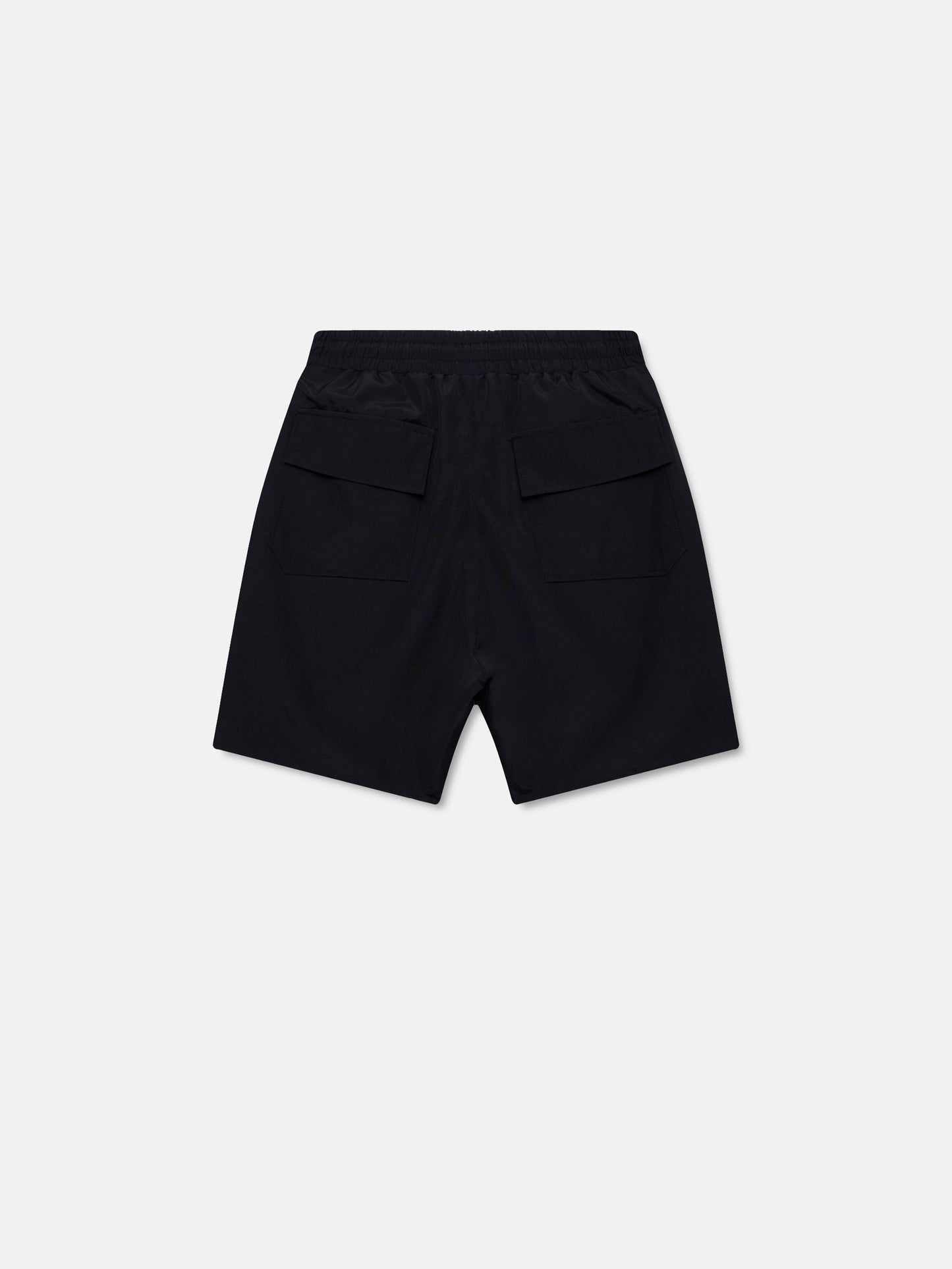 RHUDE 1ST LOGO SHORTS - BLACK\/WHITE