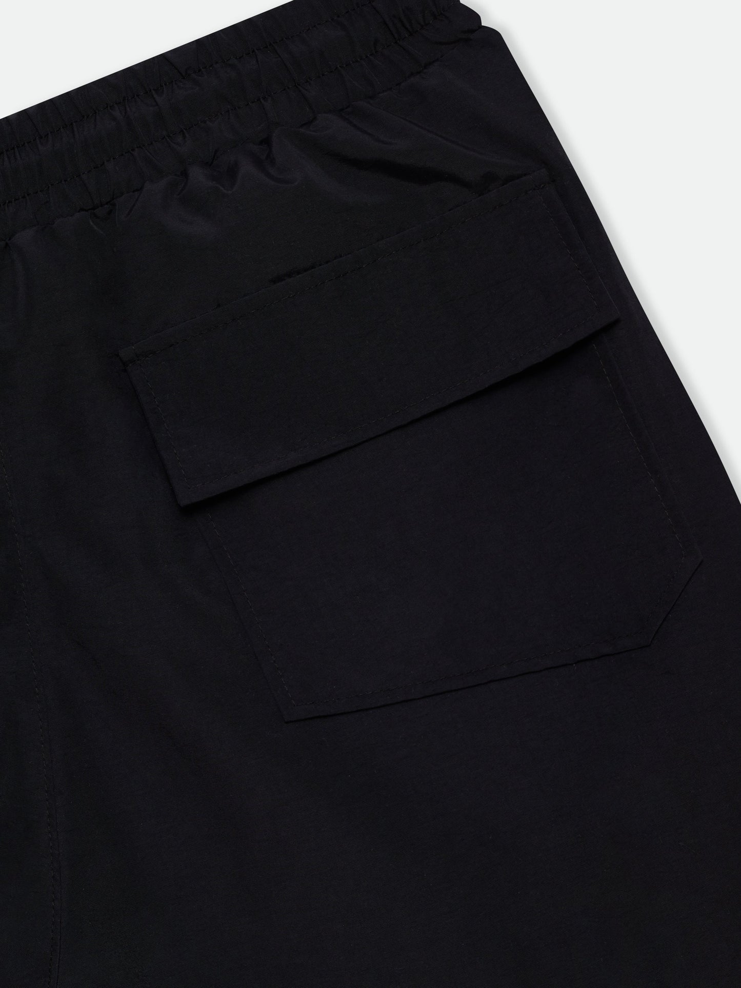 RHUDE 1ST LOGO SHORTS - BLACK\/WHITE