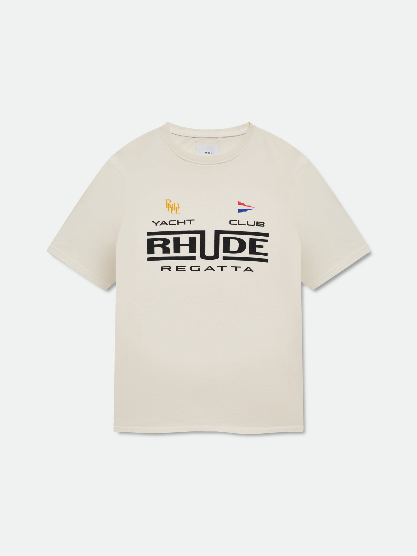 RHUDE REGATTA CLUB TEE - VINTAGE WHITE\/ BLACK \/ GREEN