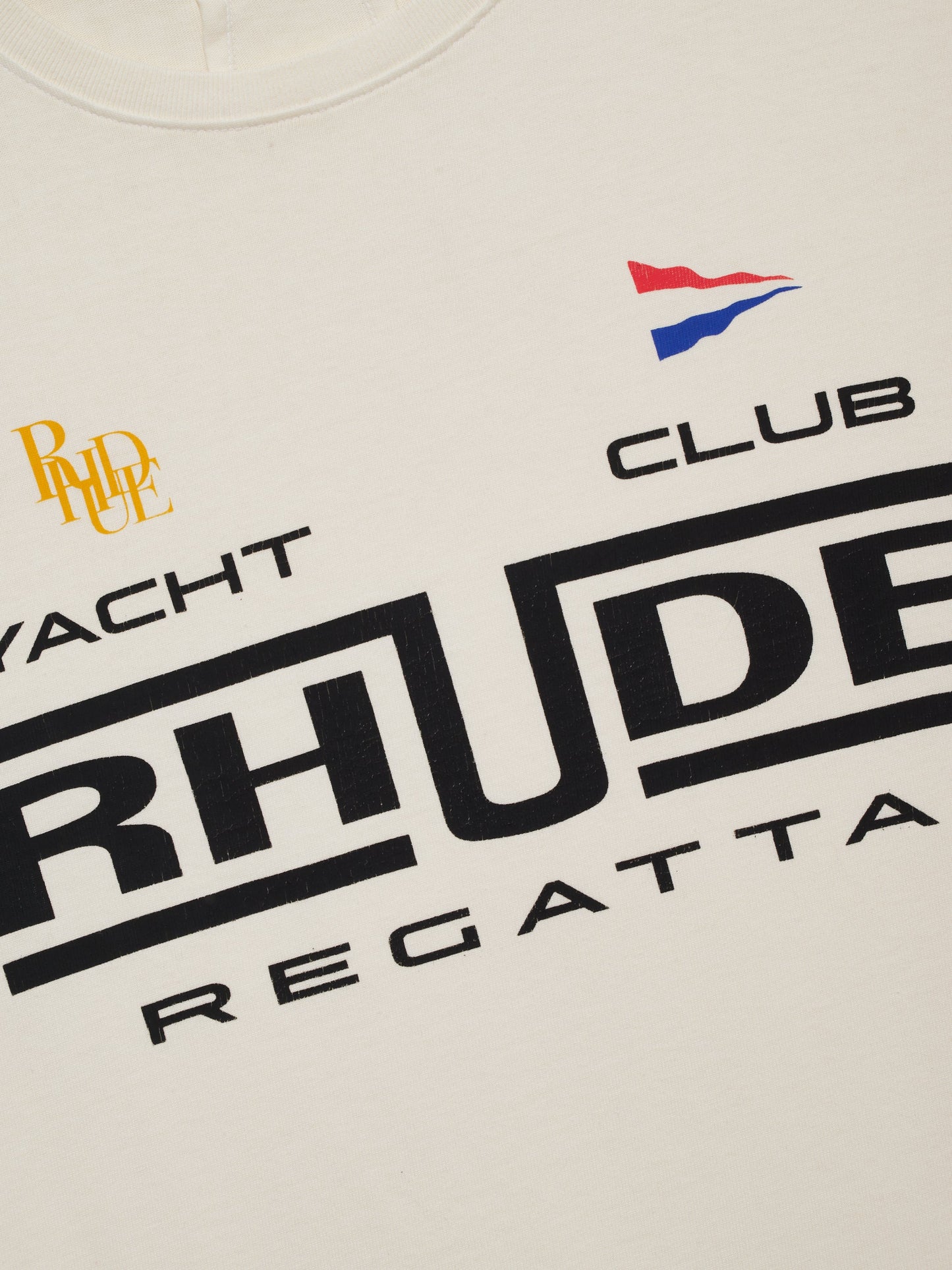 RHUDE REGATTA CLUB TEE - VINTAGE WHITE\/ BLACK \/ GREEN