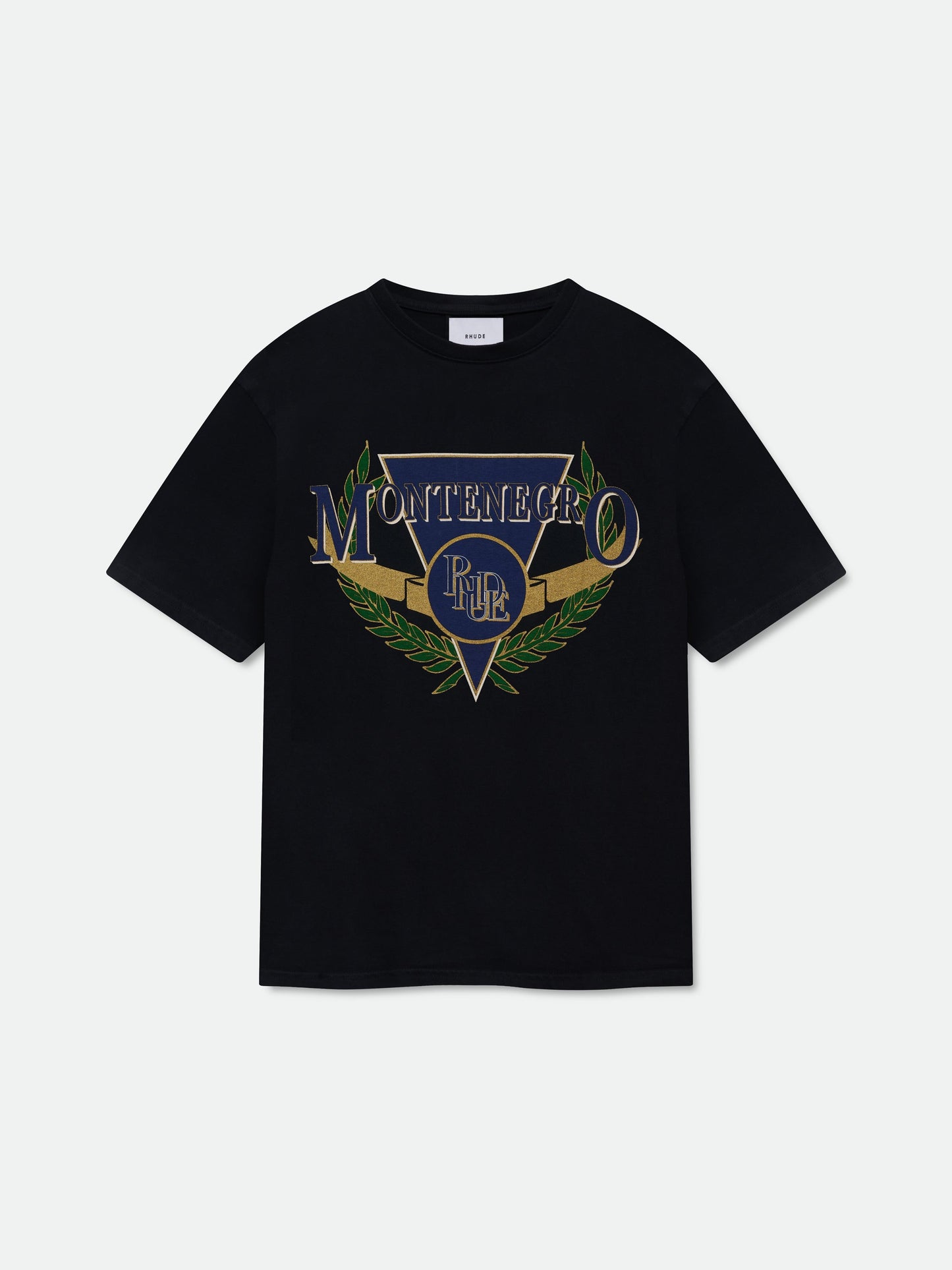 MONTENEGRO REGATTA TEE - VINTAGE BLACK\/ NAVY\/ GREEN