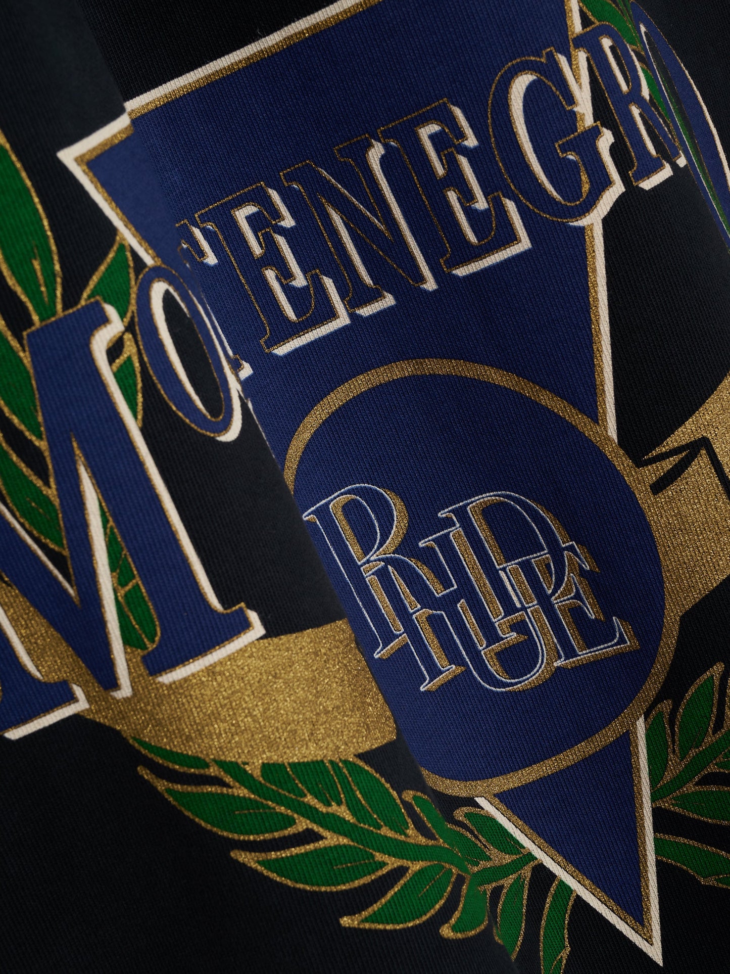 MONTENEGRO REGATTA TEE - VINTAGE BLACK\/ NAVY\/ GREEN