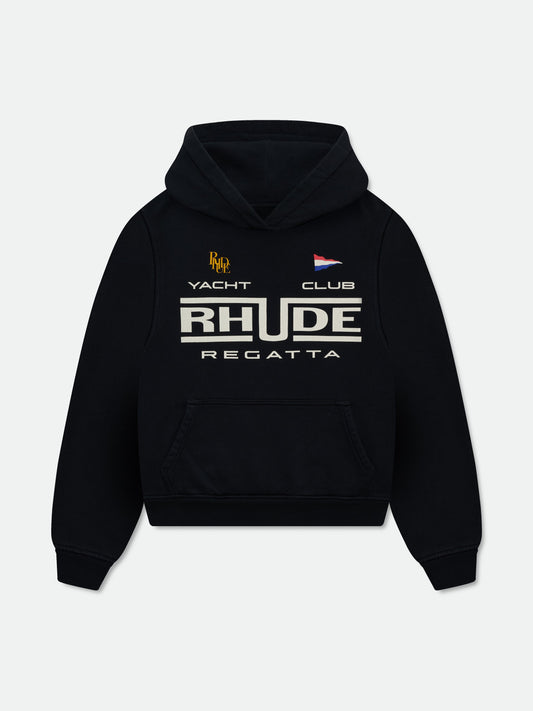 RHUDE REGATTA CLUB HOODIE - VTG BLACK