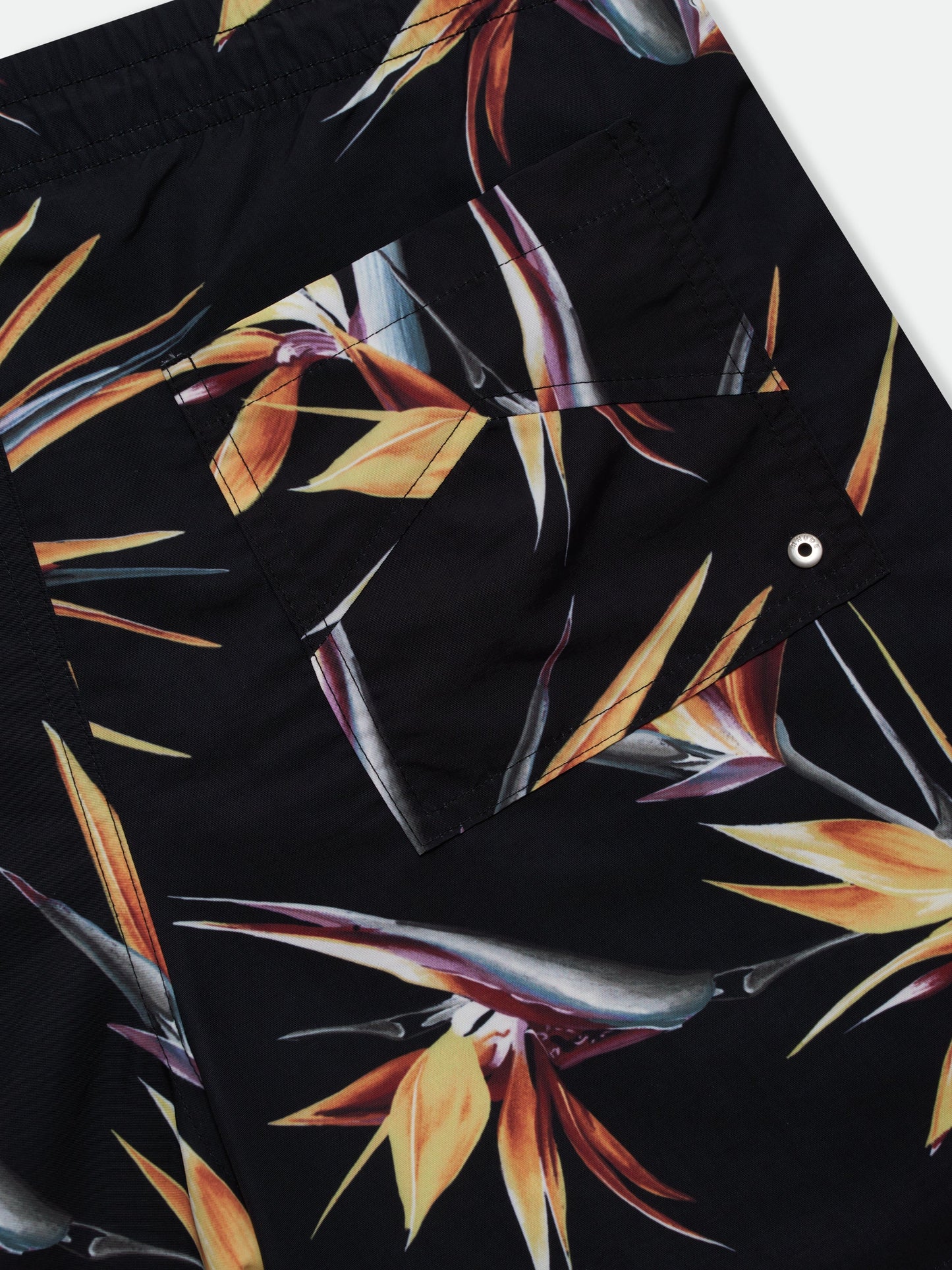 RHUDE REGATTA CLUB HAWAIIAN SWIM SHORT - BLACK \/ WHITE