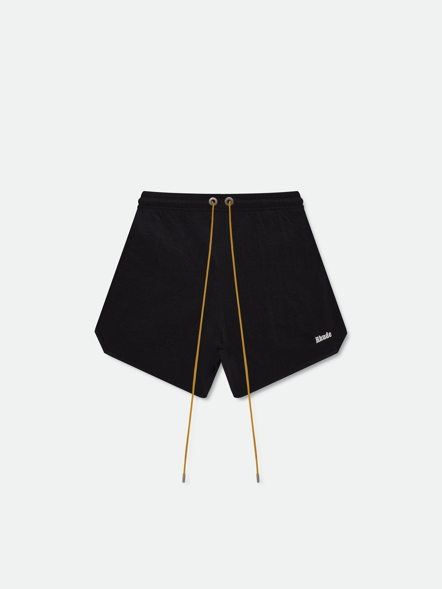 RHUDE LOGO SWIM TRUNKS - BLACK \/ WHITE