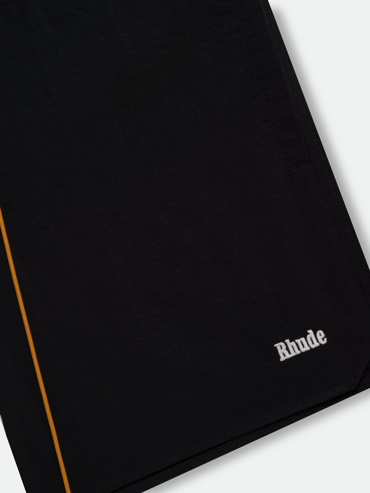RHUDE LOGO SWIM TRUNKS - BLACK \/ WHITE