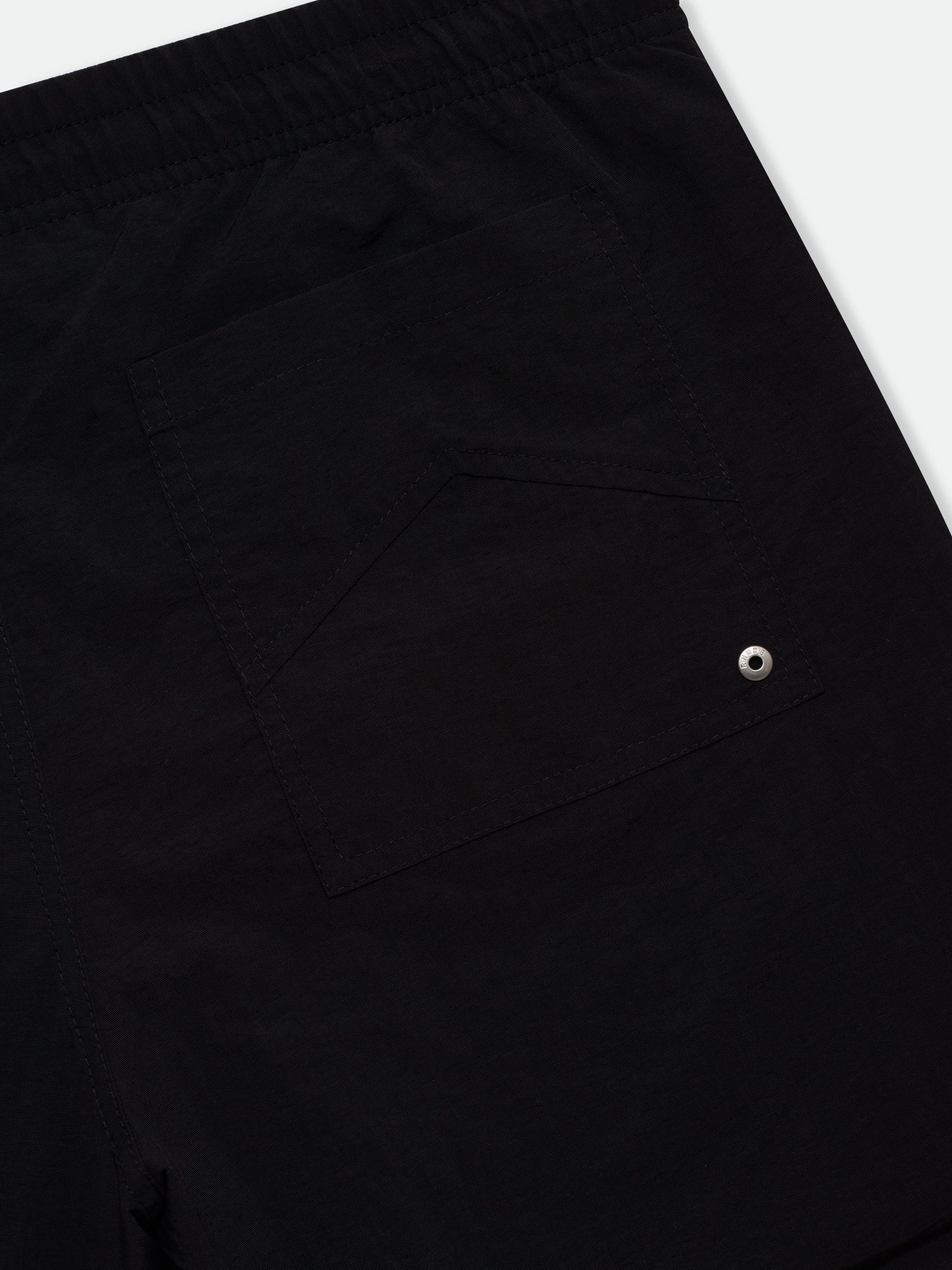 RHUDE LOGO SWIM TRUNKS - BLACK \/ WHITE
