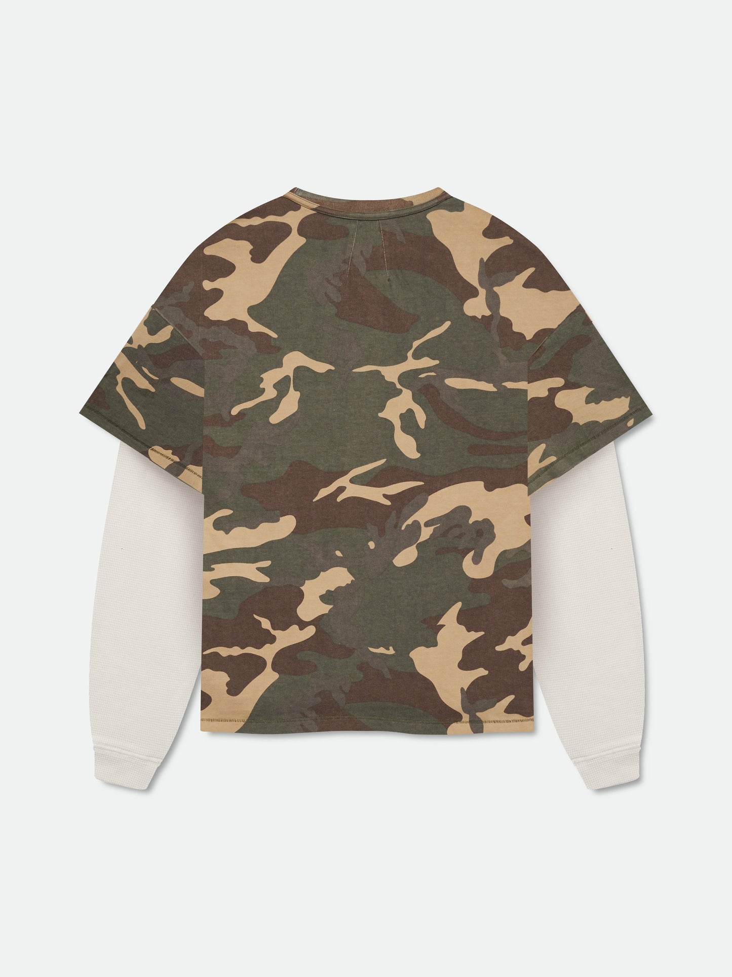 CAMO DOUBLE-LAYERED TEE - MULTI GREEN