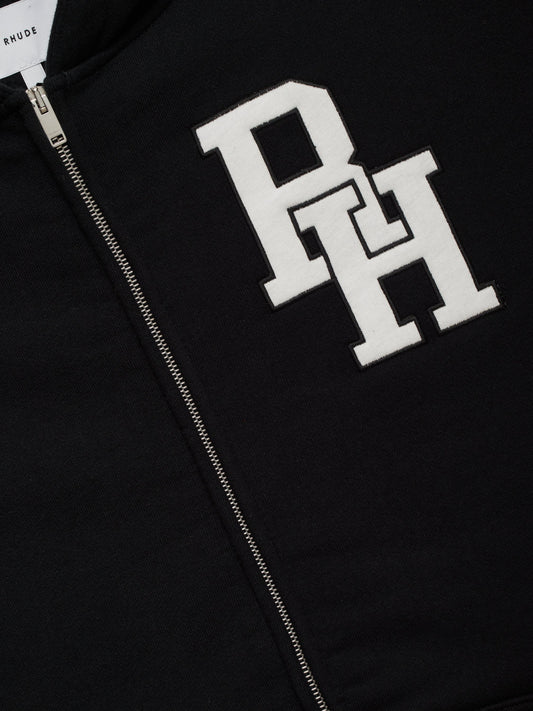 ZIPPERED HOOD LUNDUN JACKET - BLACK\/WHITE