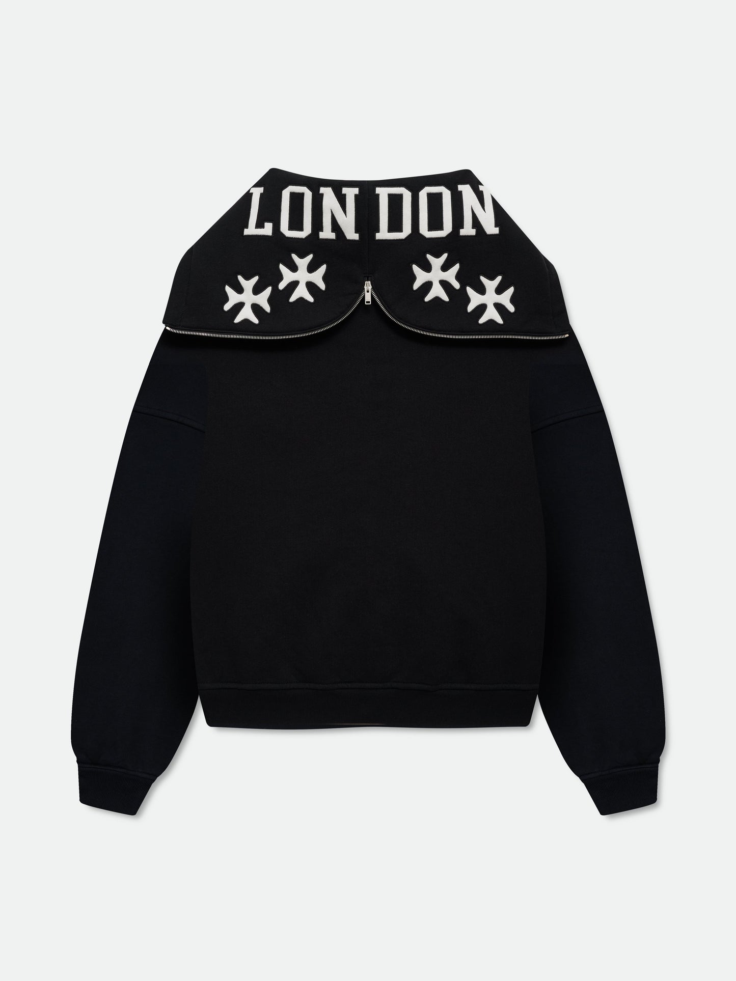 ZIPPERED HOOD LUNDUN JACKET - BLACK\/WHITE