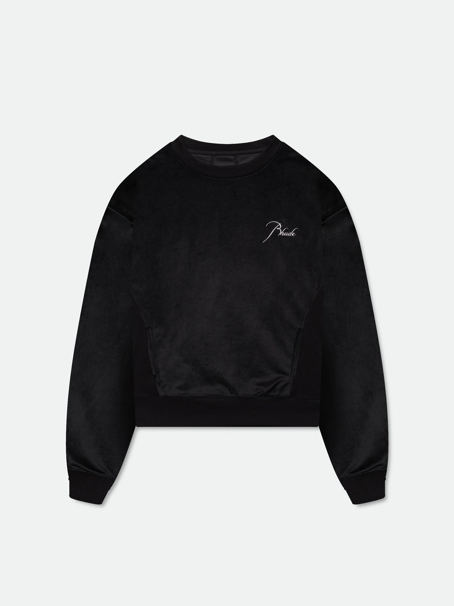 VELOUR CLASSIQUE CREWNECK - BLACK\/ WHITE