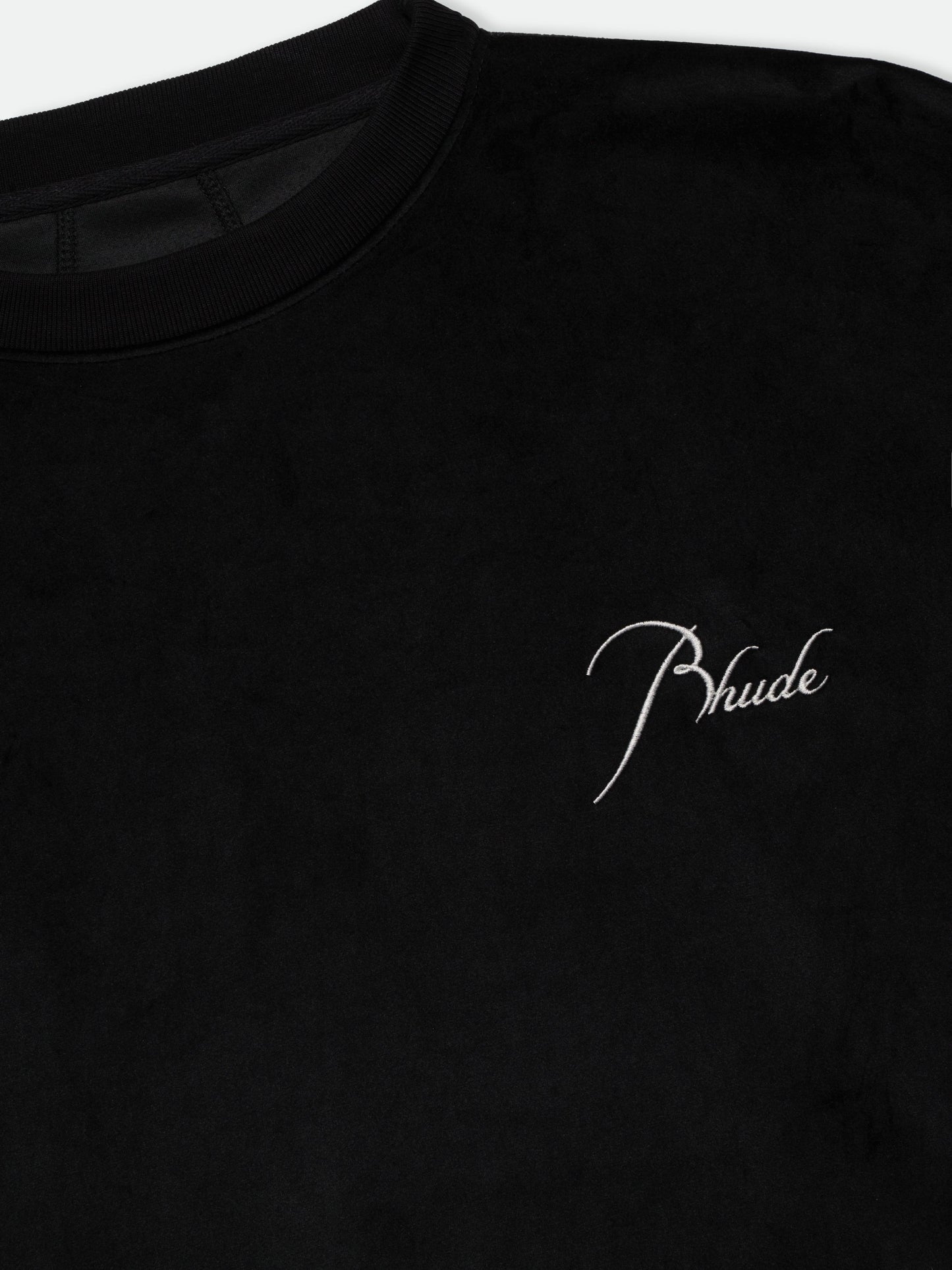 VELOUR CLASSIQUE CREWNECK - BLACK\/ WHITE
