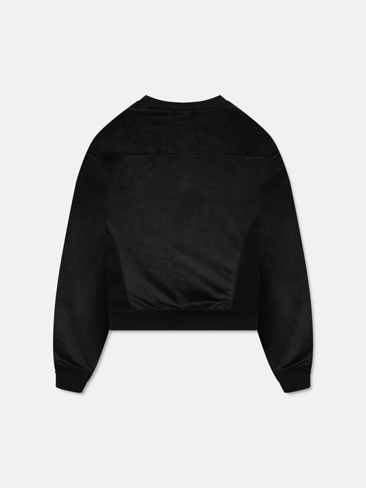 VELOUR CLASSIQUE CREWNECK - BLACK\/ WHITE