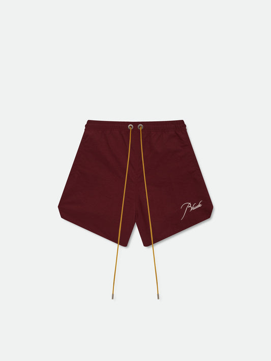 RHUDE RADIATOR SWIM TRUNKS - MAROON WHITE