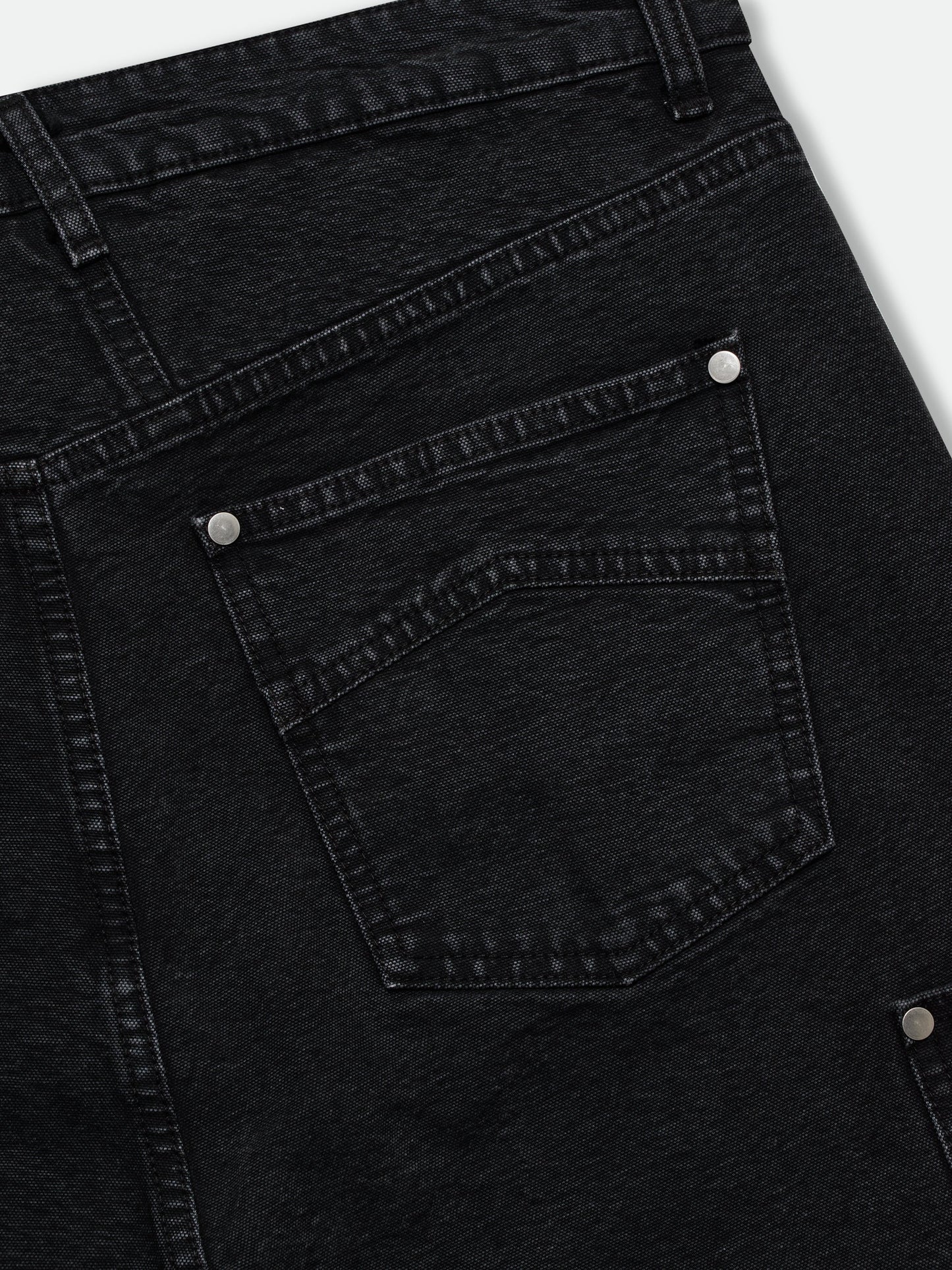 WASHED CANVAS REZA SHORT - BLACK