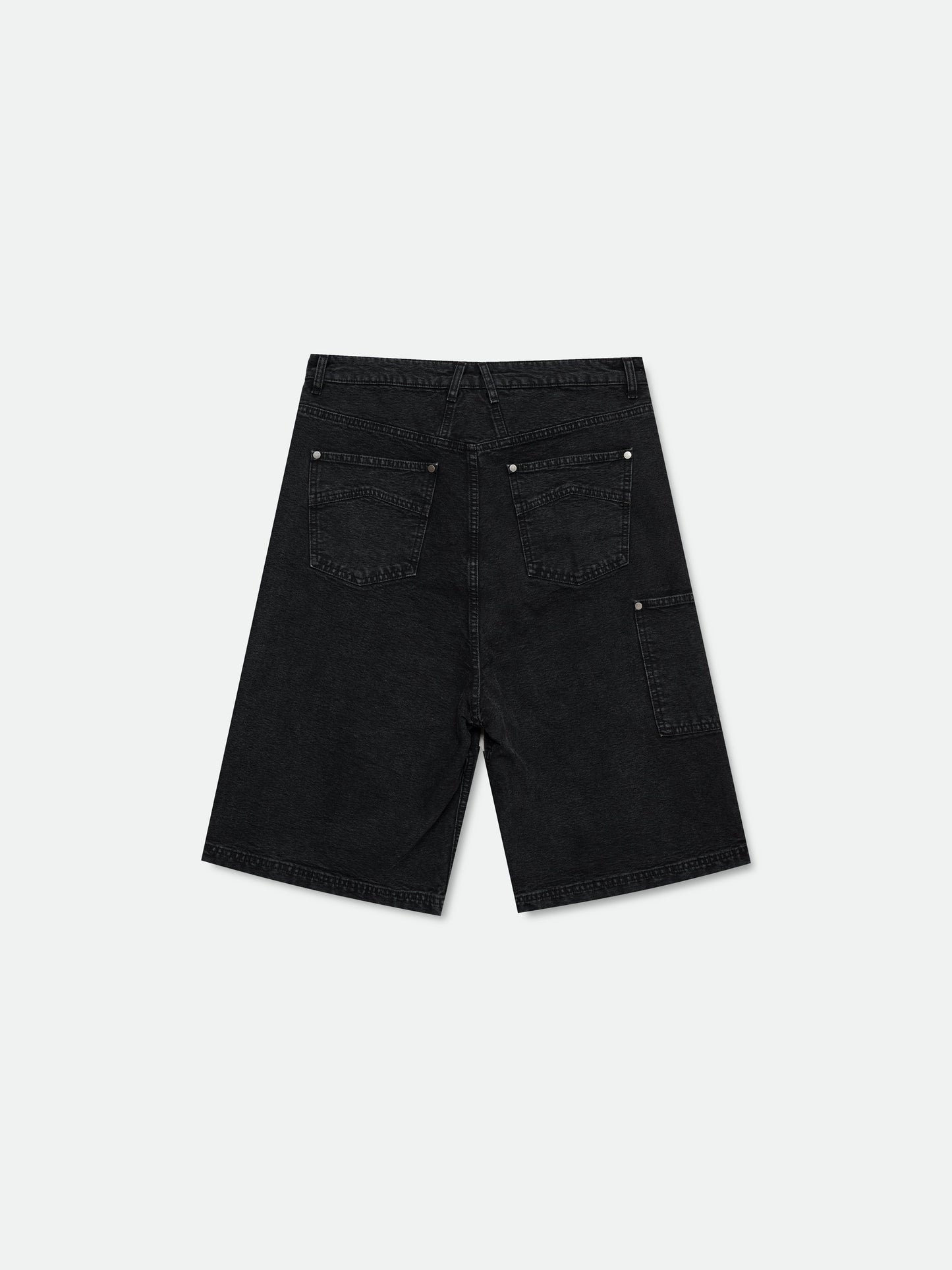 WASHED CANVAS REZA SHORT - BLACK