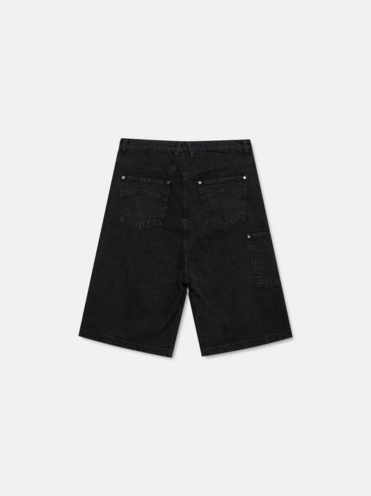 WASHED CANVAS REZA SHORT - BLACK