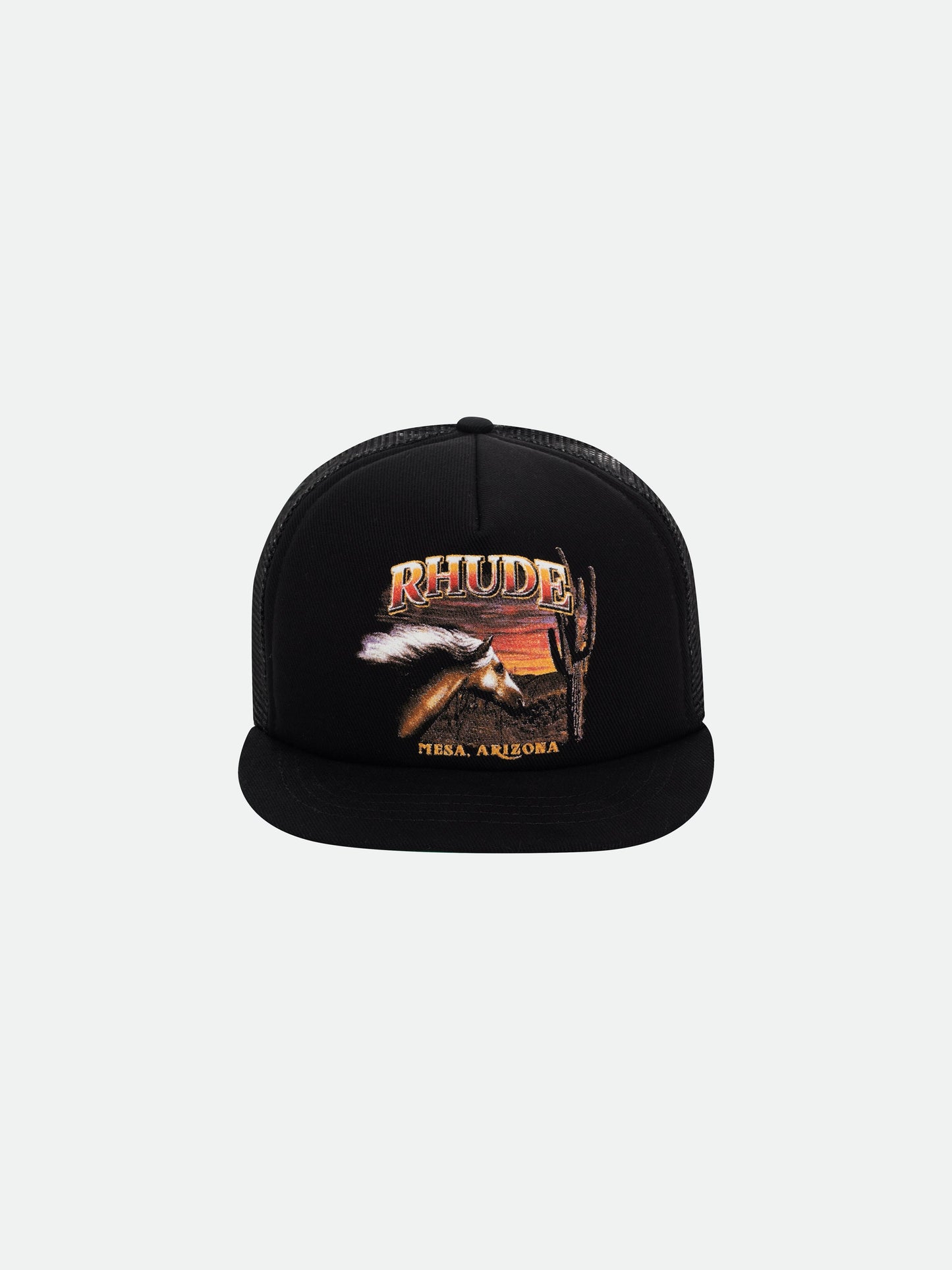 MESA STALLION TRUCKER HAT - BLACK \/ WHITE \/ RED
