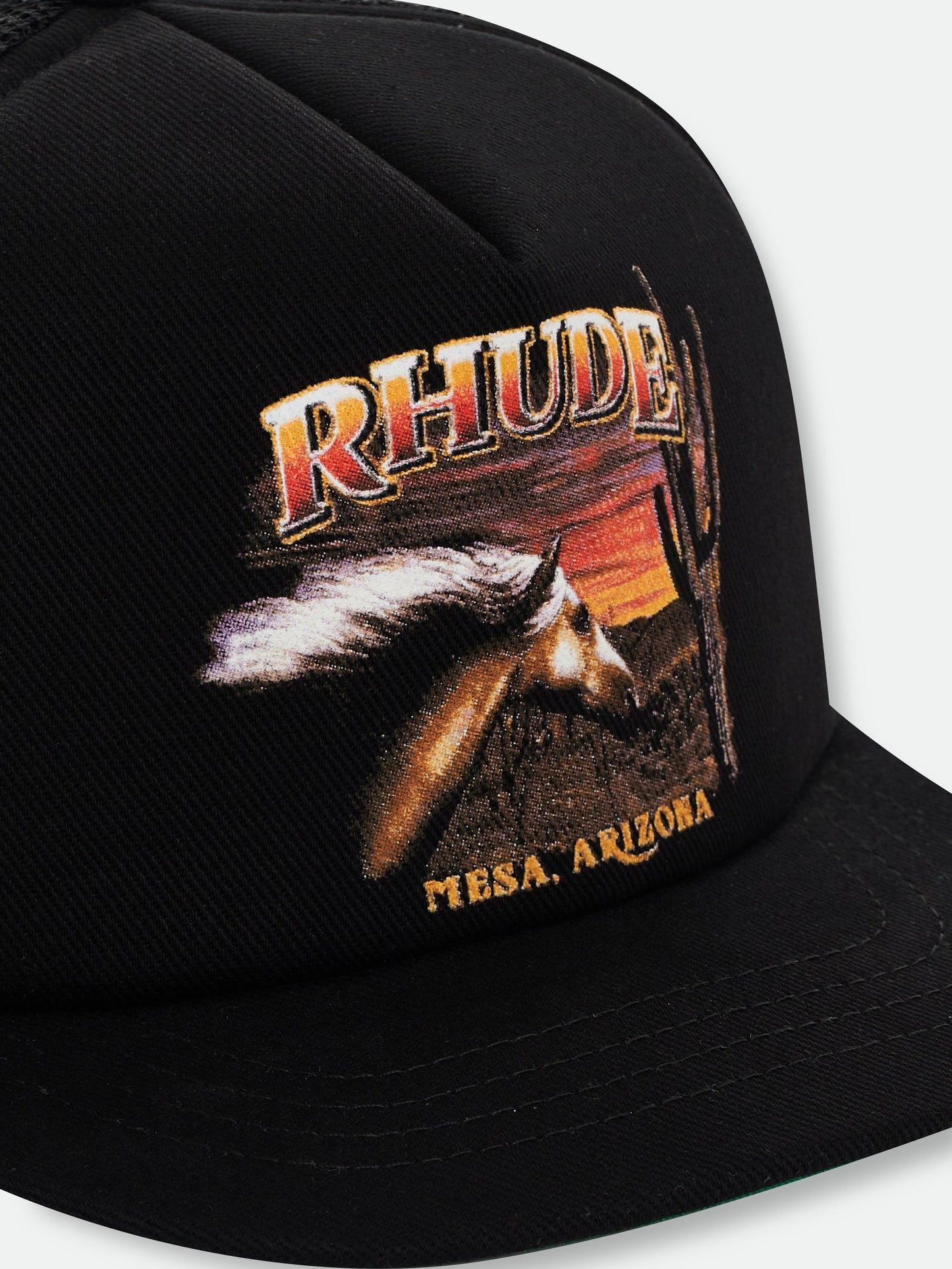 MESA STALLION TRUCKER HAT - BLACK \/ WHITE \/ RED