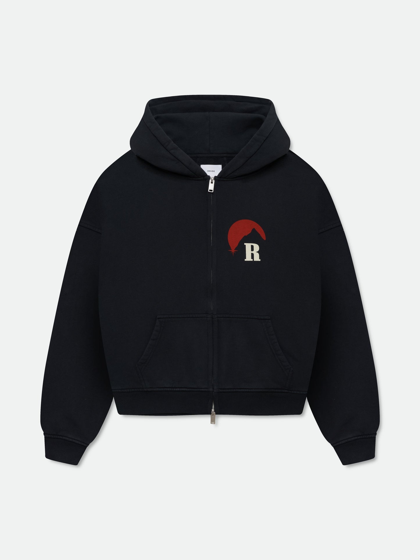RHUDE MOONLIGHT ZIP-UP HOODIE - VTG BLACK