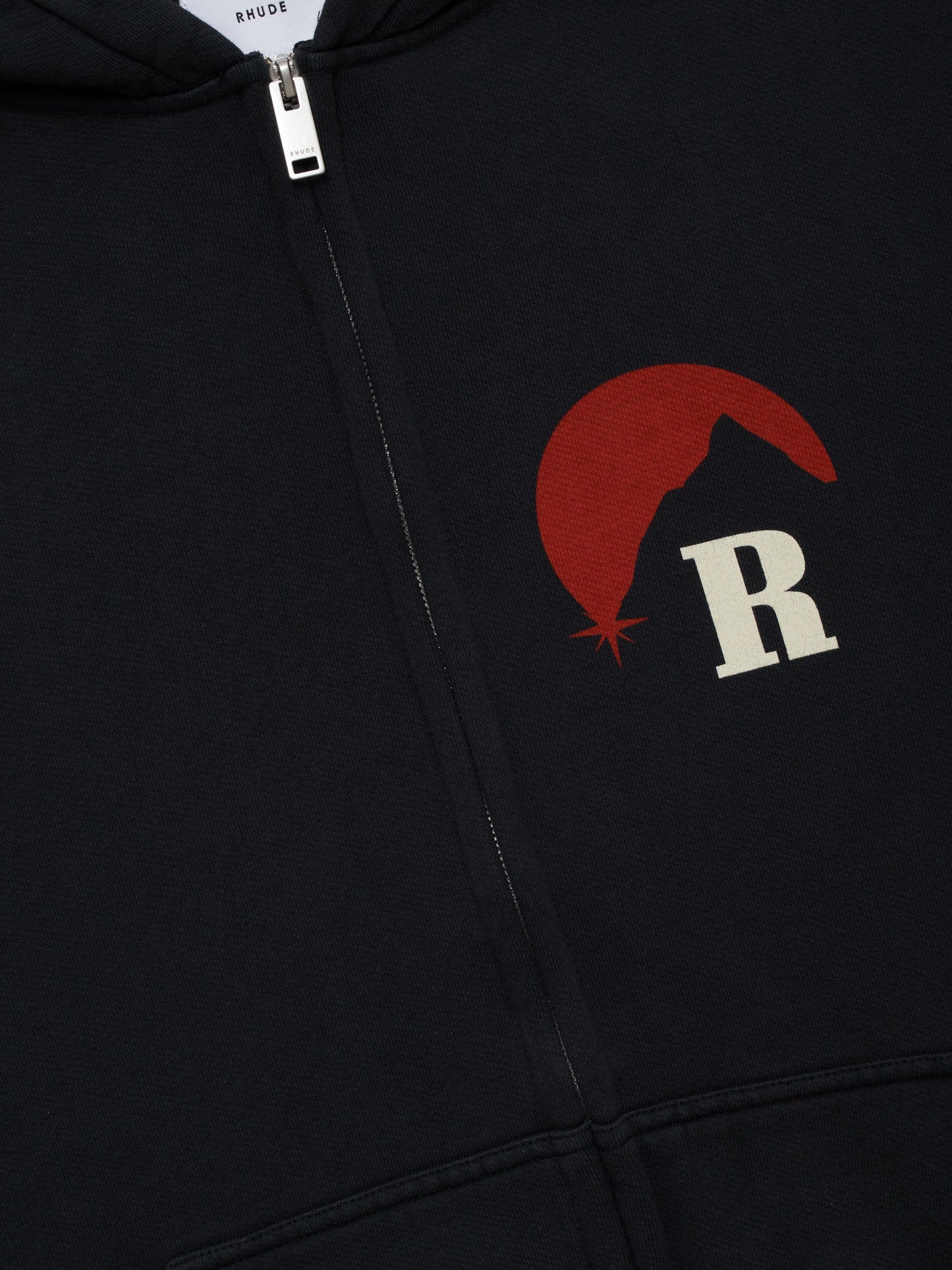 RHUDE MOONLIGHT ZIP-UP HOODIE - VTG BLACK