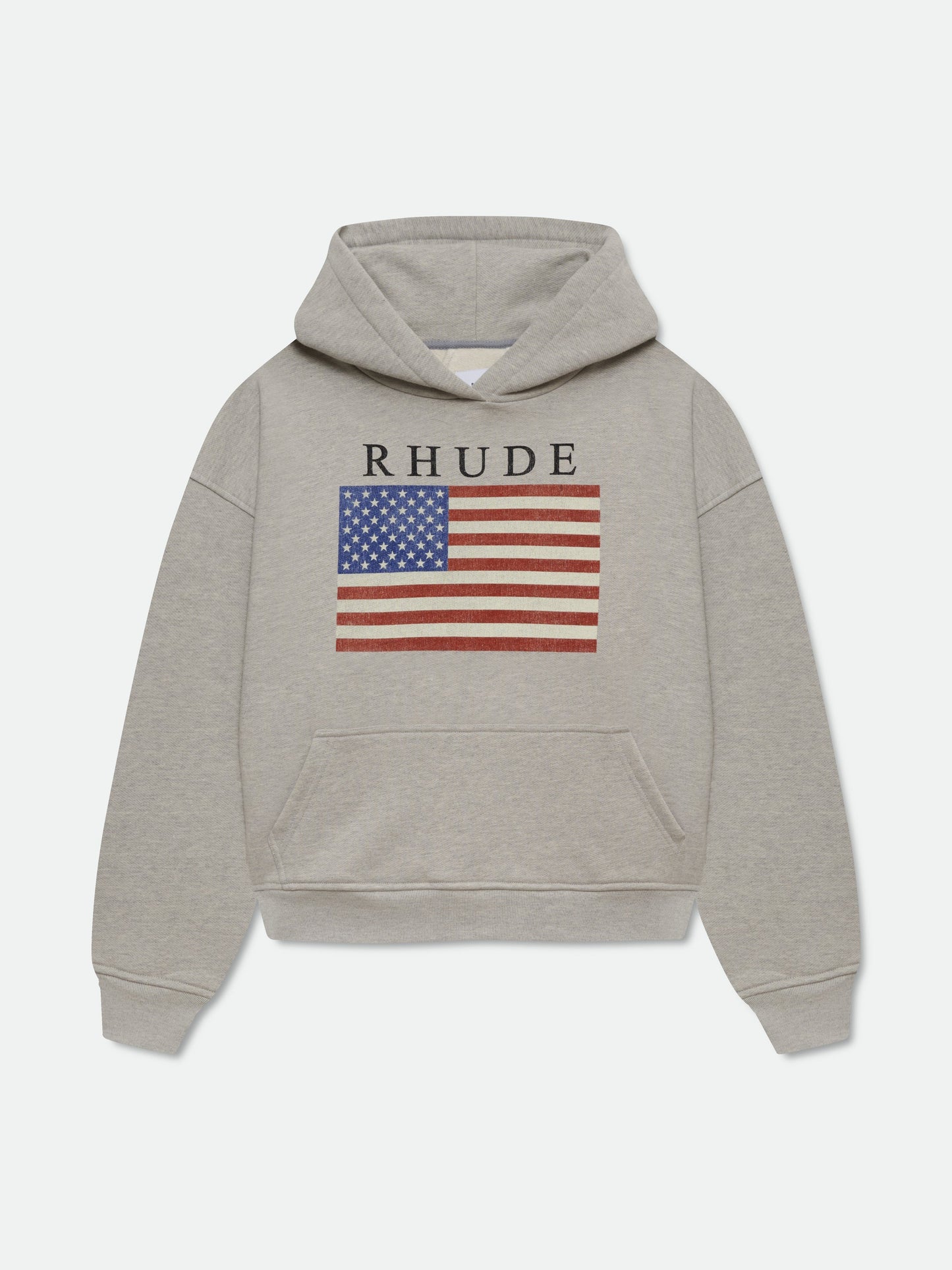 USA FLAG HOODIE - HEATHER GREY\/ BLACK