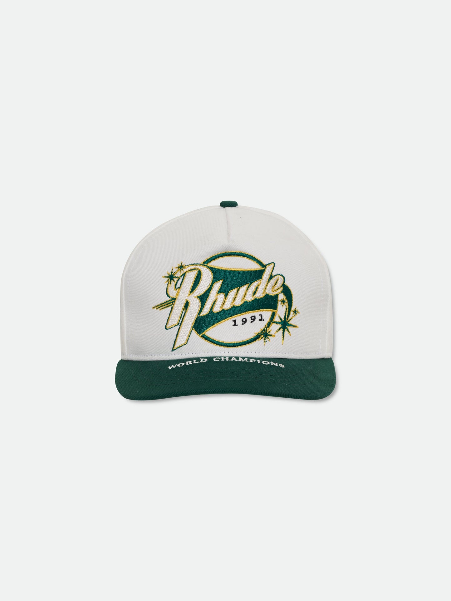 RHUDE FULL COUNT HAT - WHITE \/ GREEN \/ YELLOW