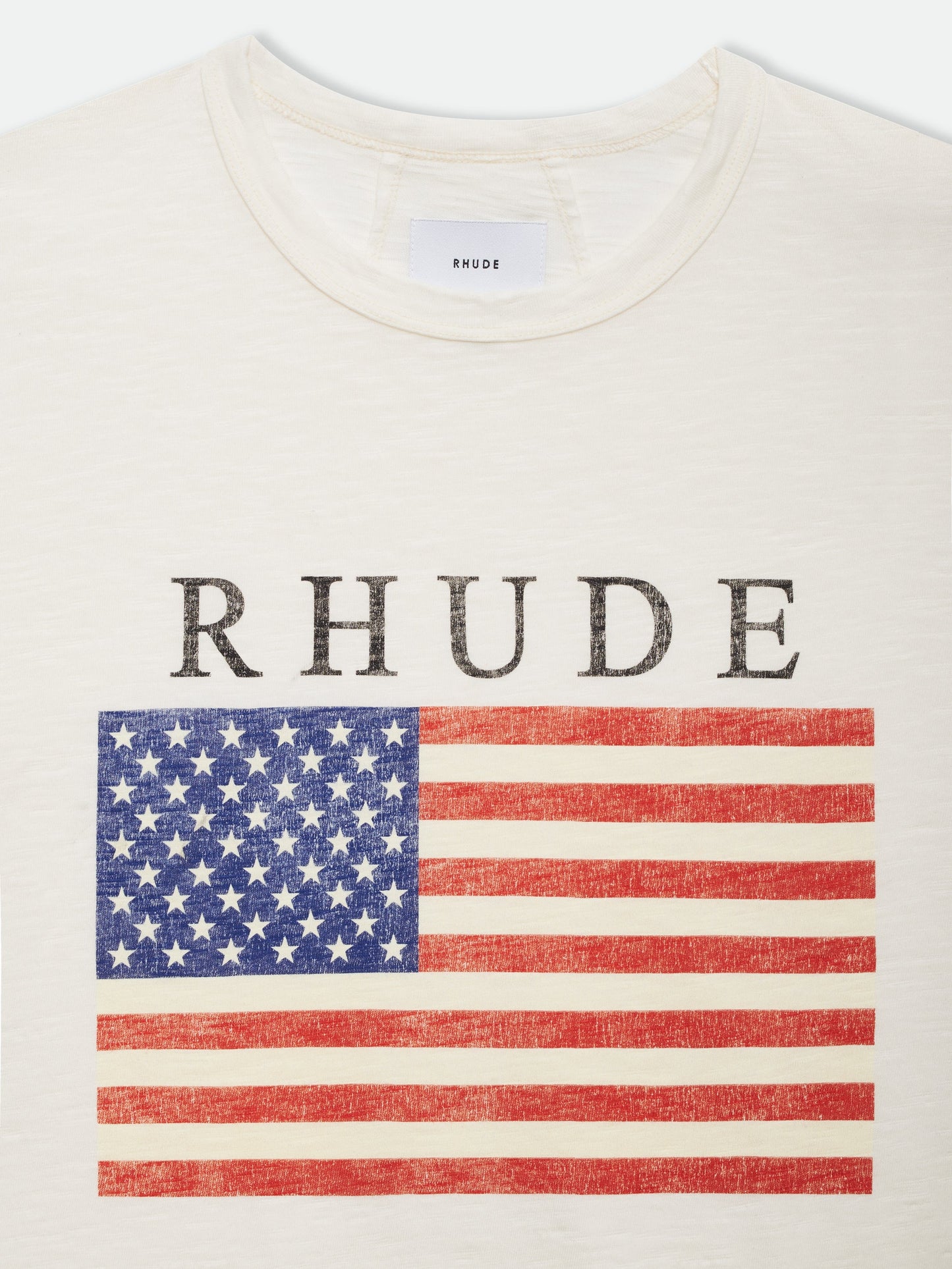 USA FLAG SLUB TEE - VTG WHITE