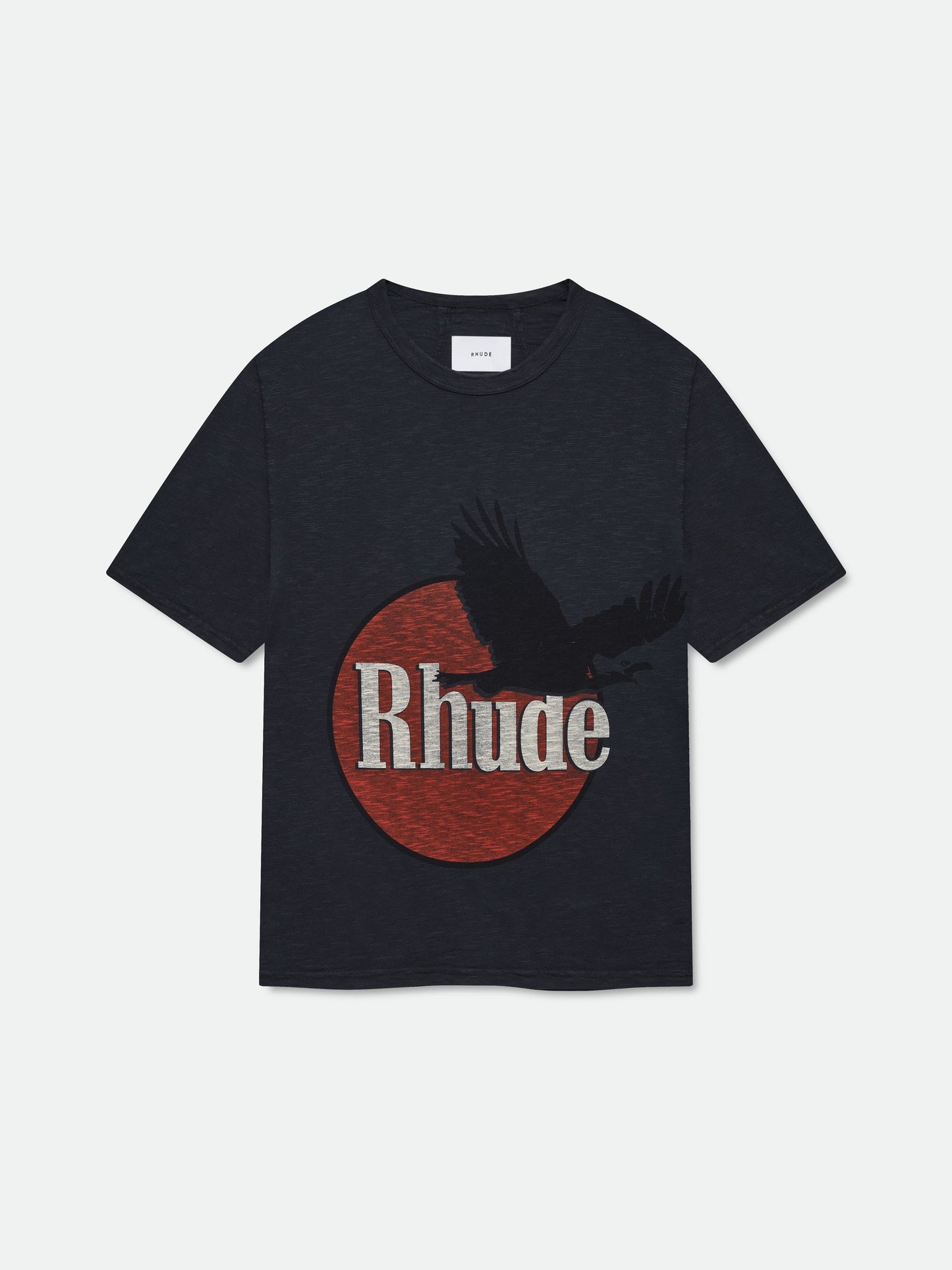 RHUDE EAGLE LOGO SLUB TEE - BLACK \/ RED \/ WHITE