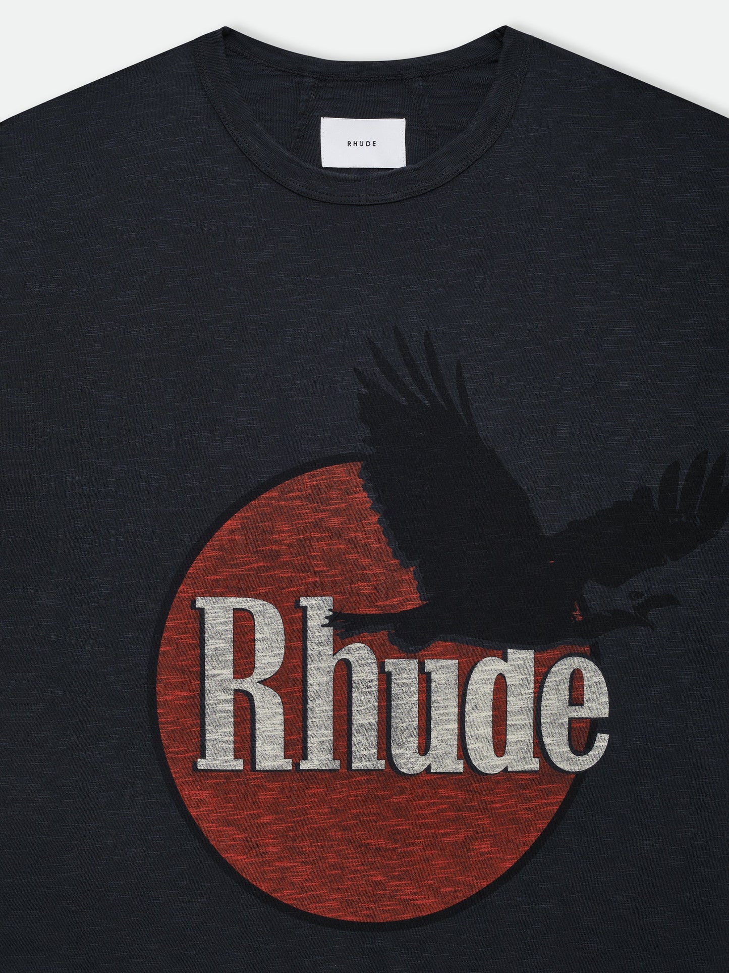 RHUDE EAGLE LOGO SLUB TEE - BLACK \/ RED \/ WHITE