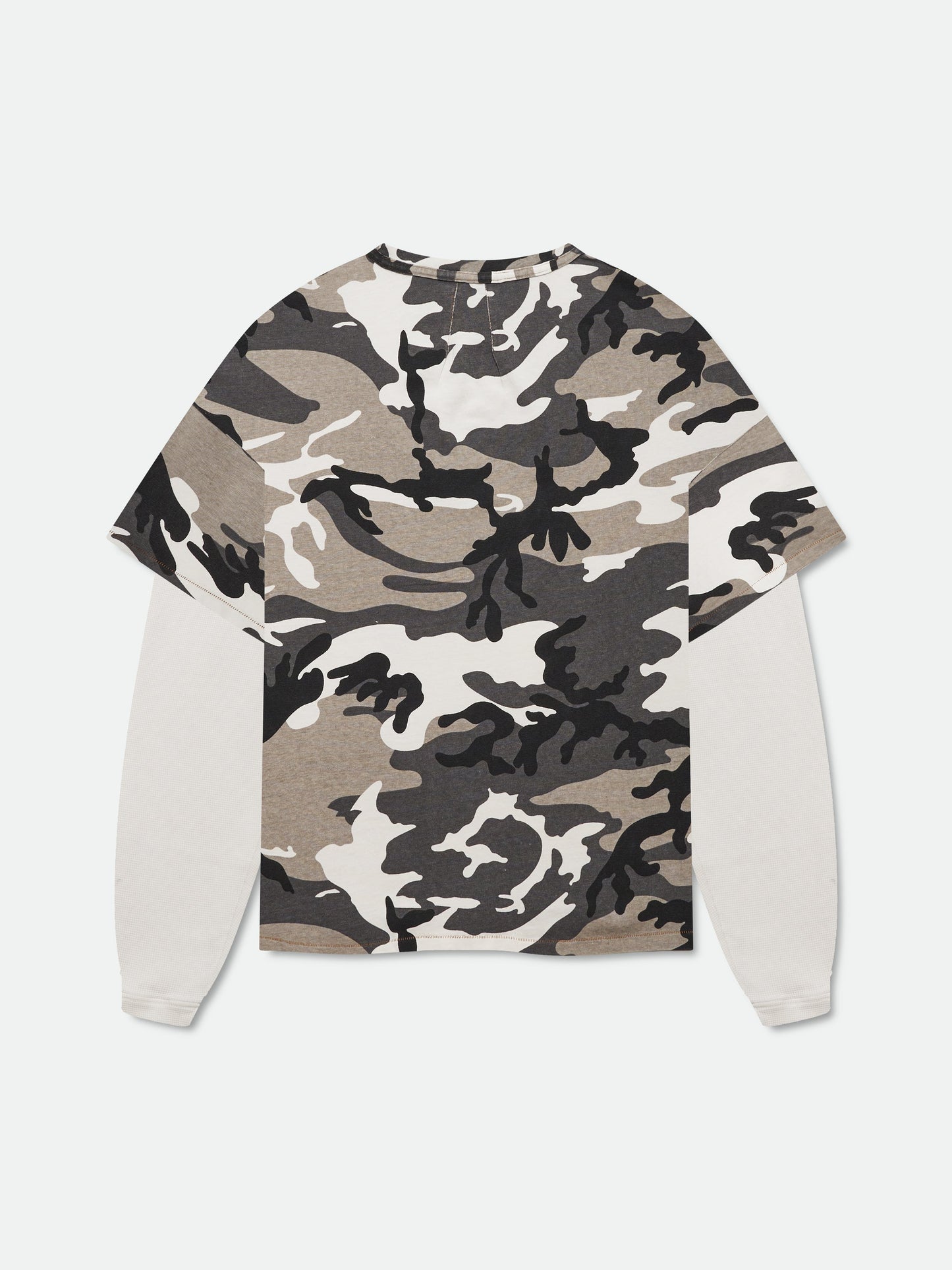 CAMO DOUBLE-LAYERED TEE - MULTI GREY