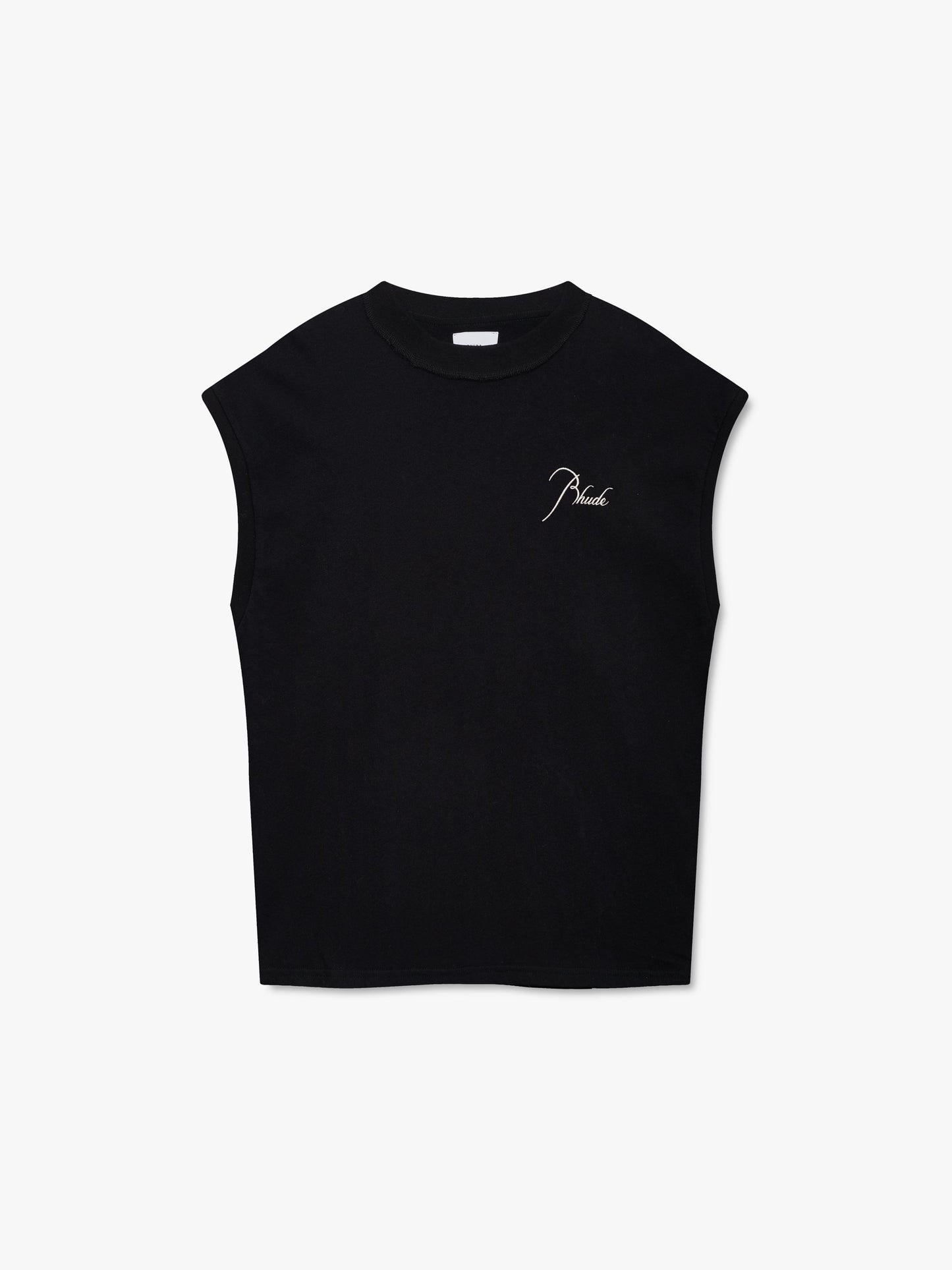 CLASSIQUE CUTOFF SLEEVE TEE - BLACK WHITE