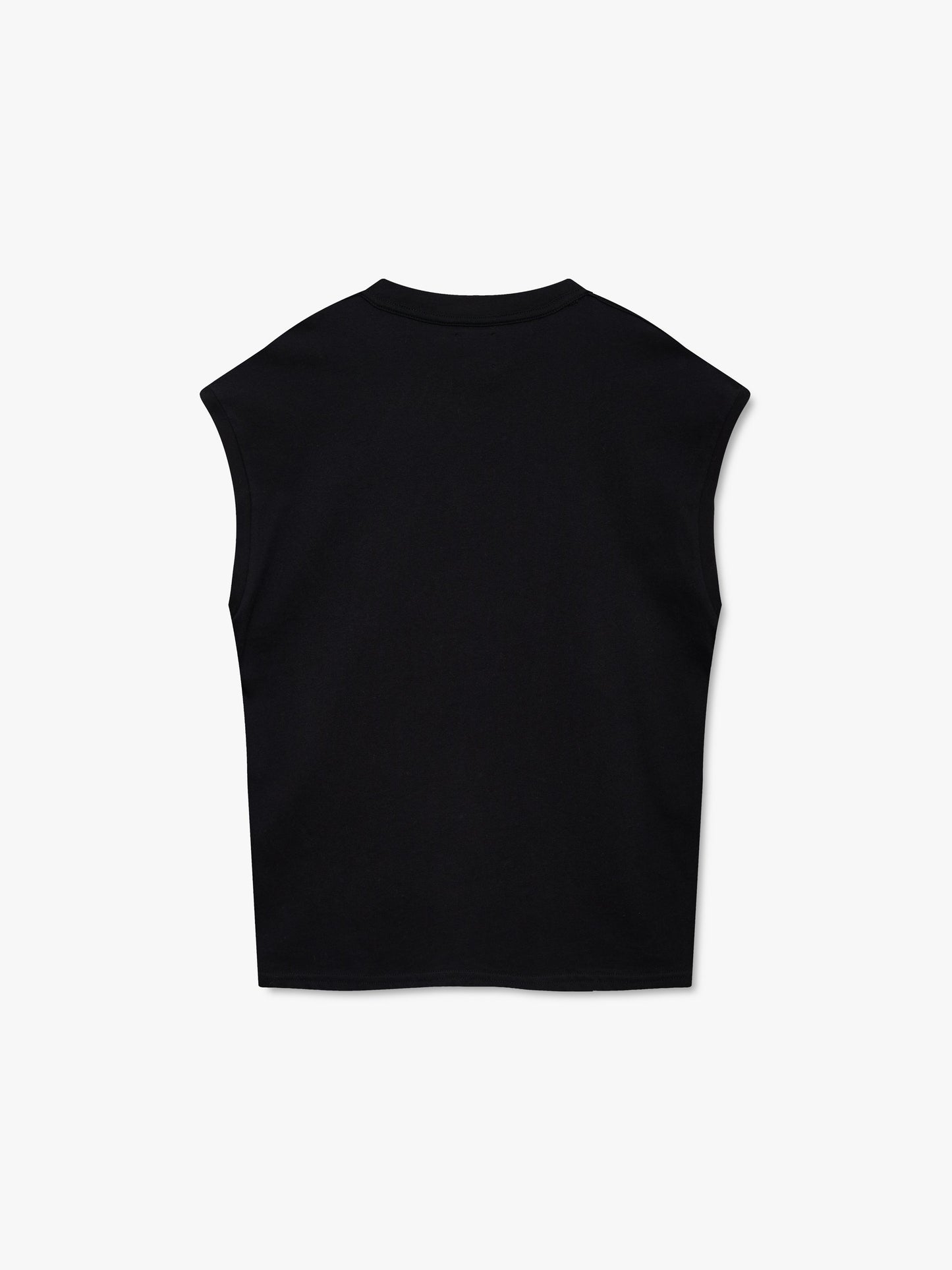 CLASSIQUE CUTOFF SLEEVE TEE - BLACK WHITE