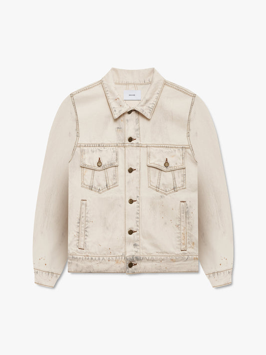 DROP-NECK DENIM TRUCKER JACKET