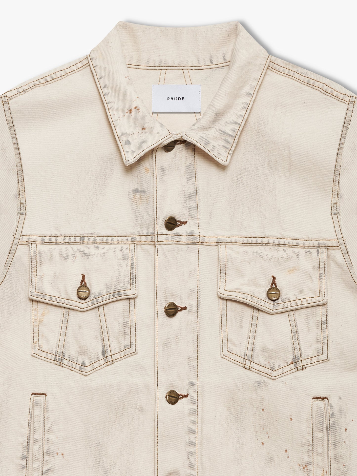DROP-NECK DENIM TRUCKER JACKET