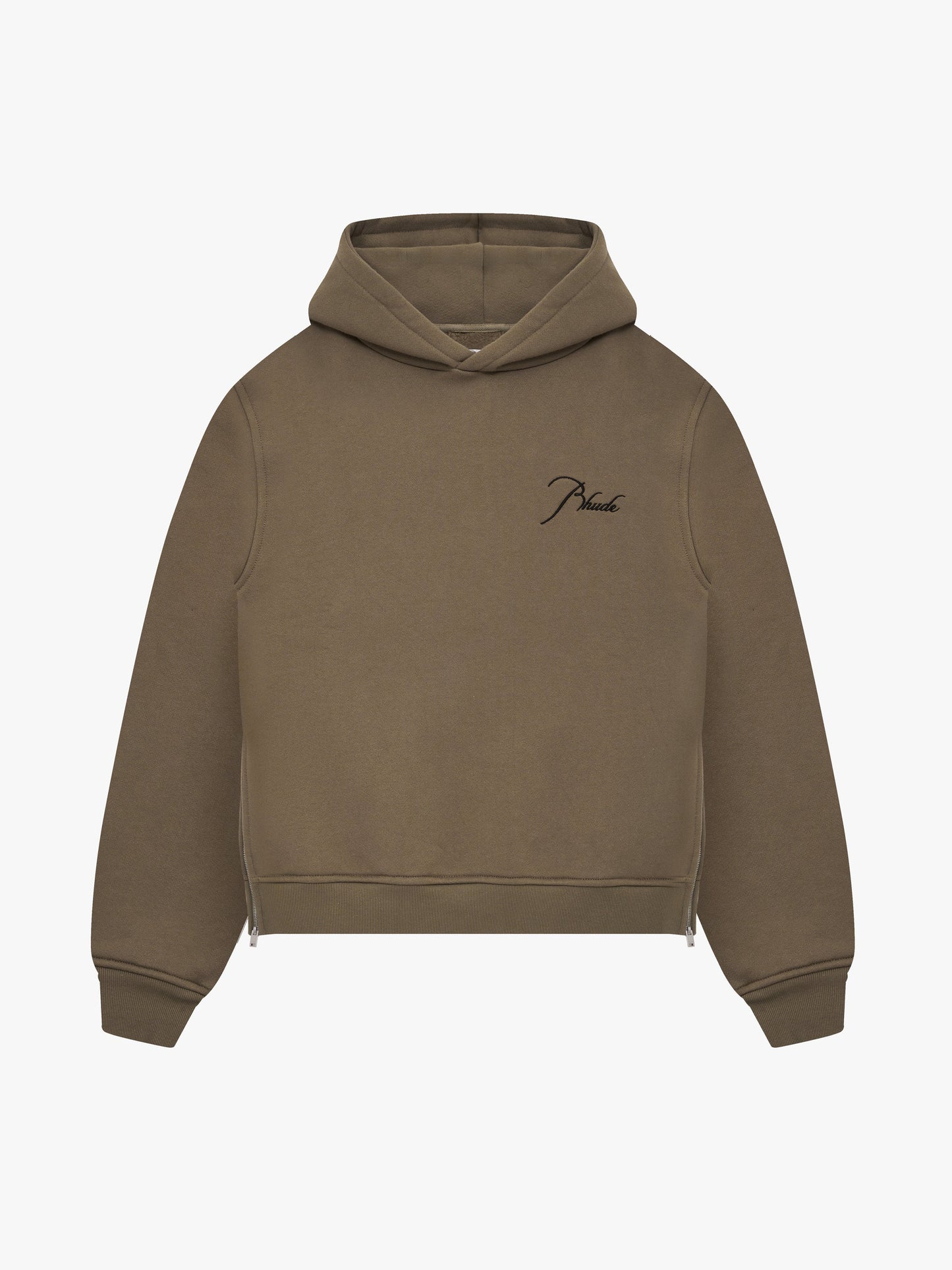 CLASSIQUE SIDE ZIP PULLOVER HOODIE - MOSS