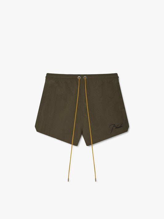 RHUDE RADIATOR SWIM TRUNKS - MOSS GREEN\/BLACK