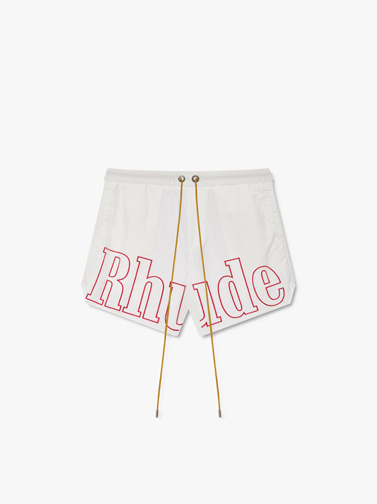 LOGO TRACK SHORT - WHITE\/RED