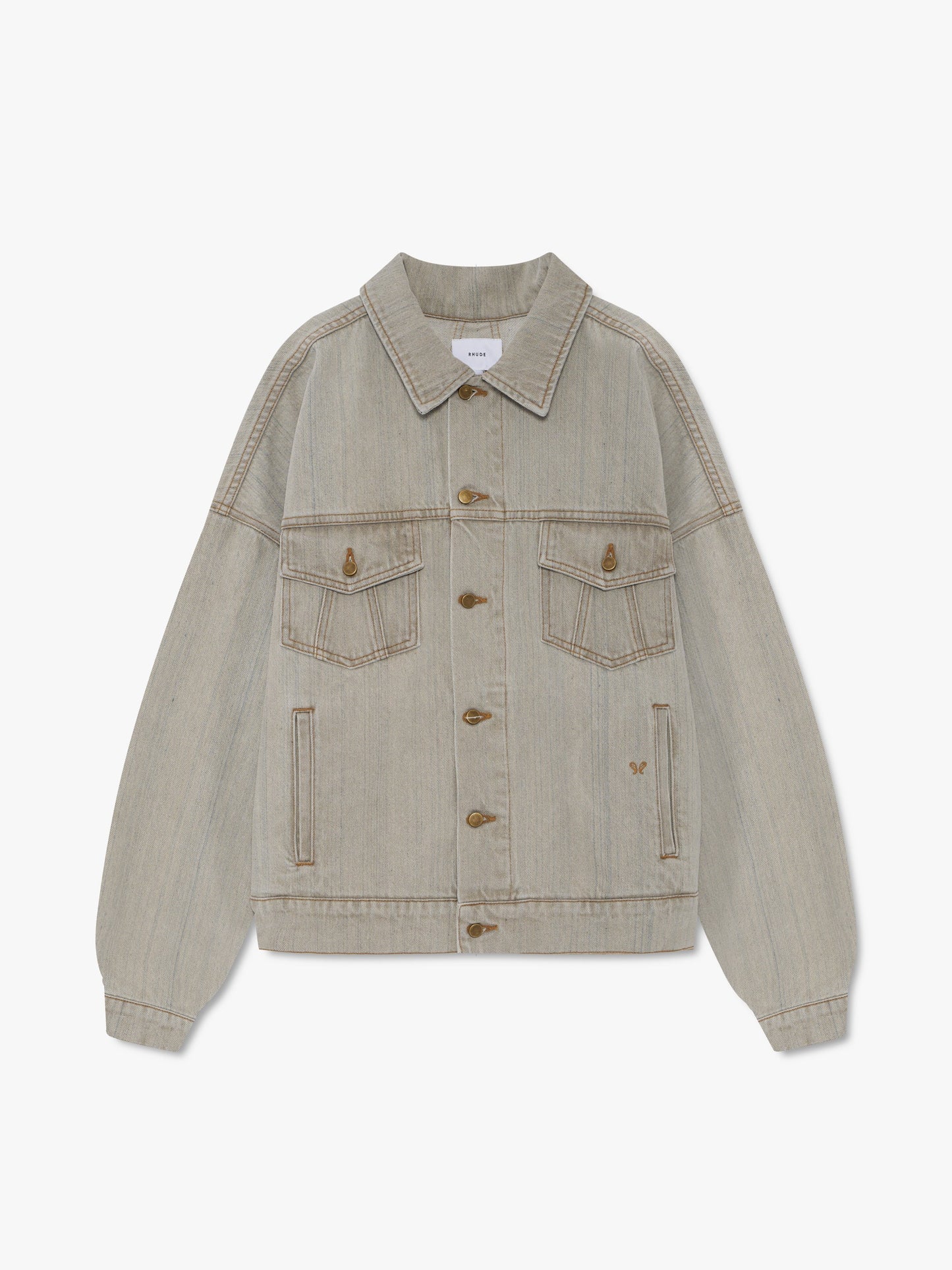 DROP-NECK DENIM TRUCKER JACKET