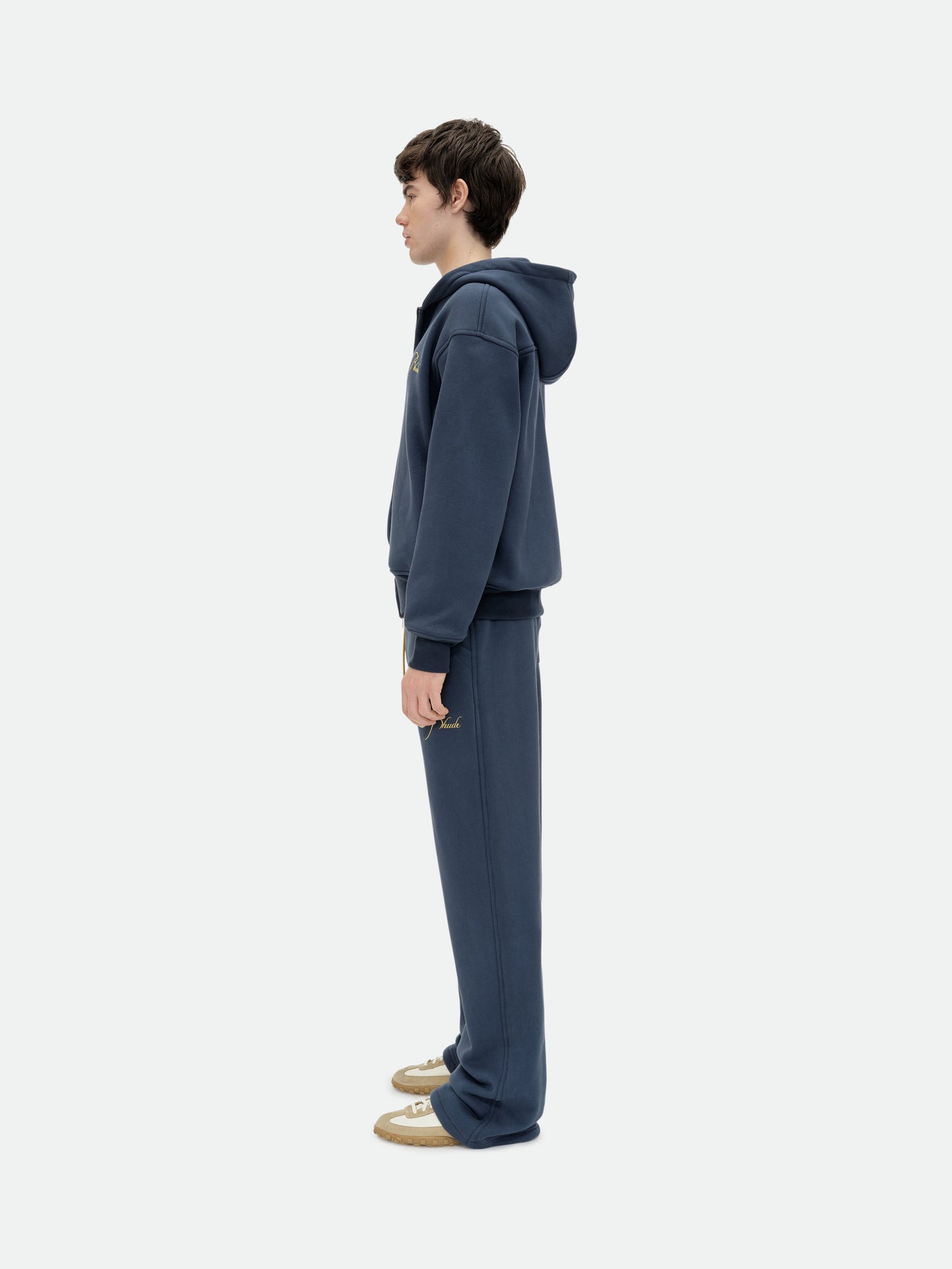 CLASSIQUE FULL ZIP HOODIE - NAVY\/YELLOW