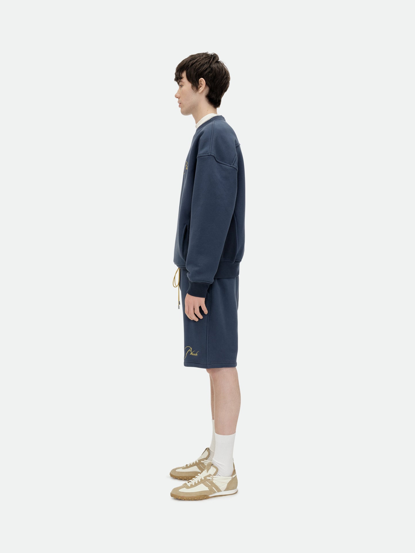 CLASSIQUE SWEAT SHORTS - NAVY\/YELLOW