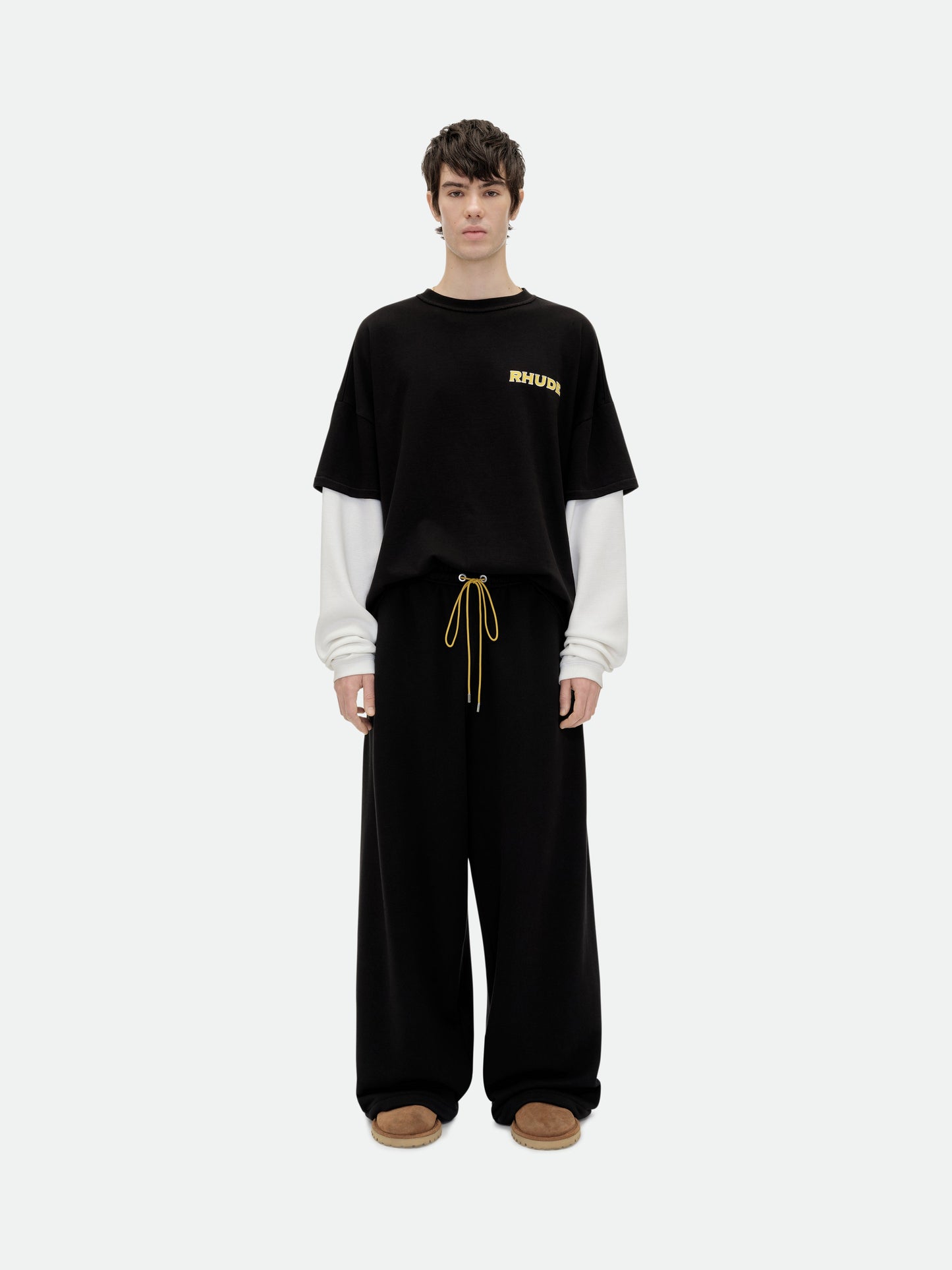 RHUDE STEEL DOUBLE-LAYERED TEE - VTG BLACK