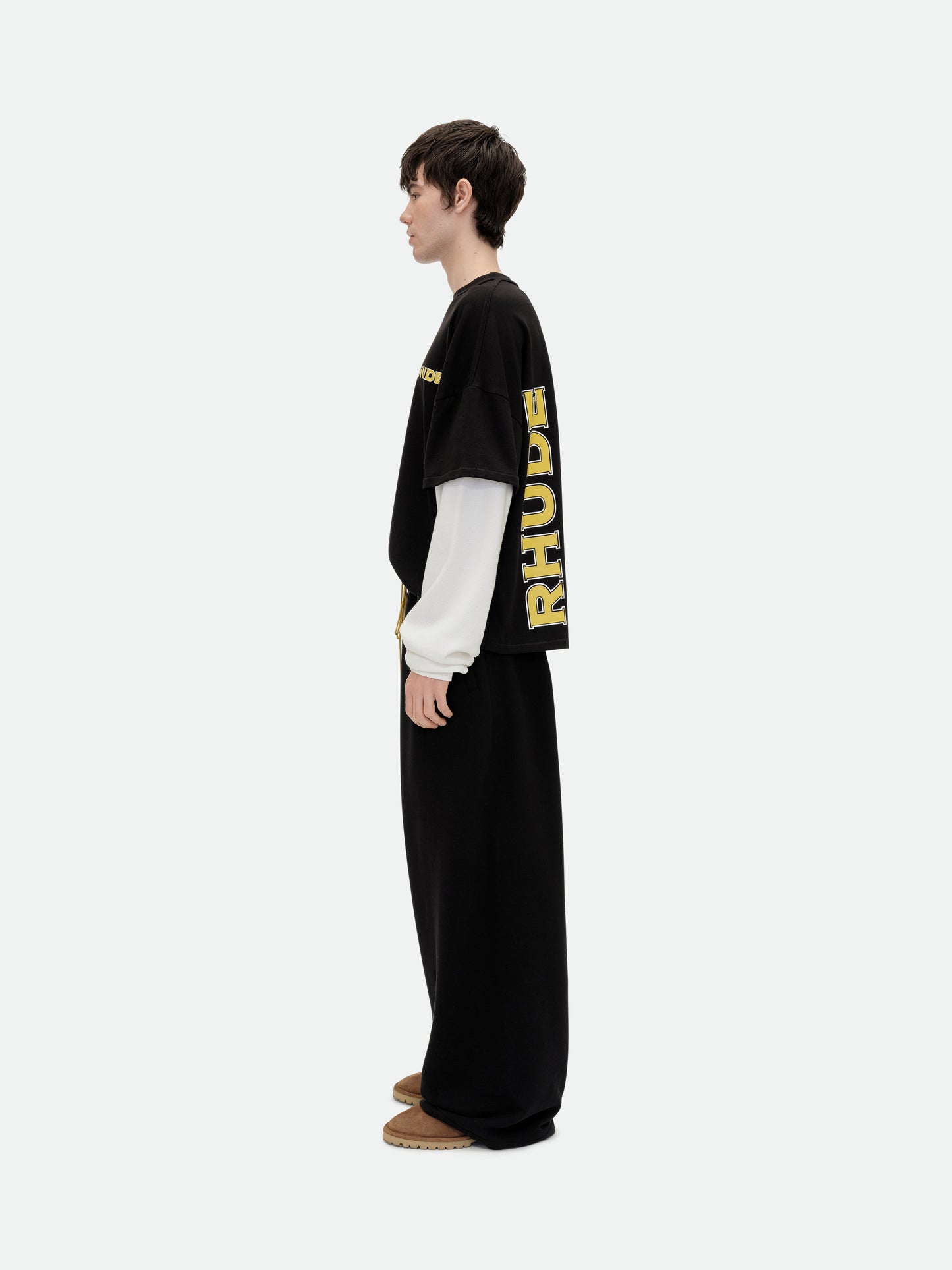 RHUDE STEEL DOUBLE-LAYERED TEE - VTG BLACK