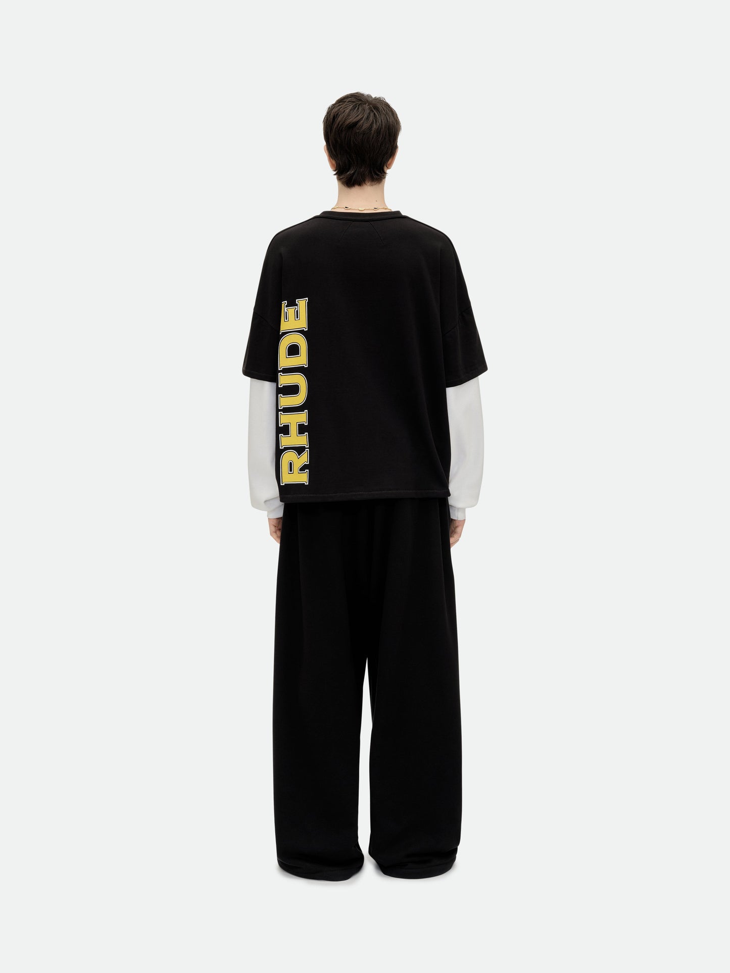 RHUDE STEEL DOUBLE-LAYERED TEE - VTG BLACK