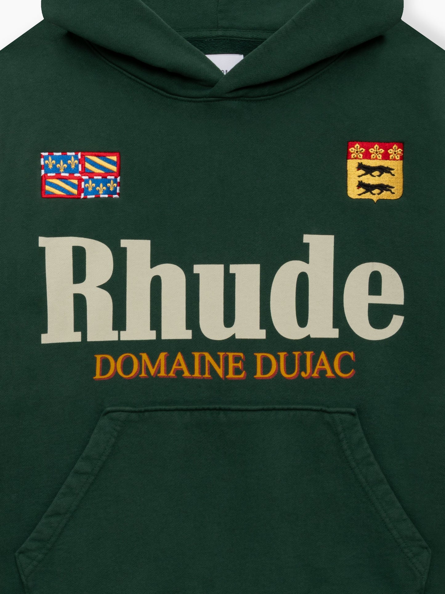 RHUDE x DOMAINE DUJAC HOODIE - GREEN \/ WHITE