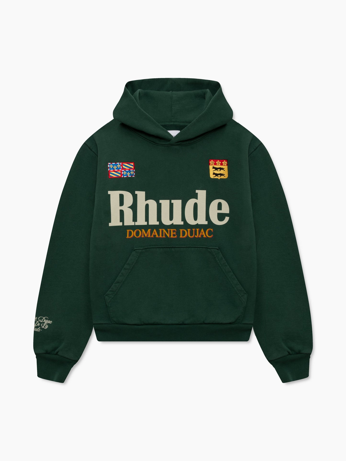 RHUDE x DOMAINE DUJAC HOODIE - GREEN \/ WHITE